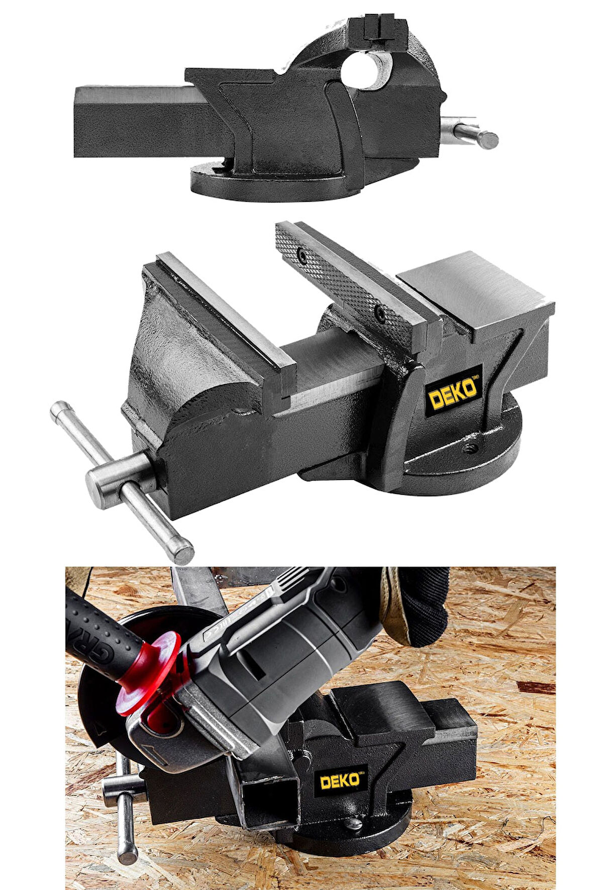 Premium Pro 100mm 4" Sabit Tabanlı Özel Alaşım Paslanmaz Çelik Sabit Tezgah Masa Mengenesi Örslü