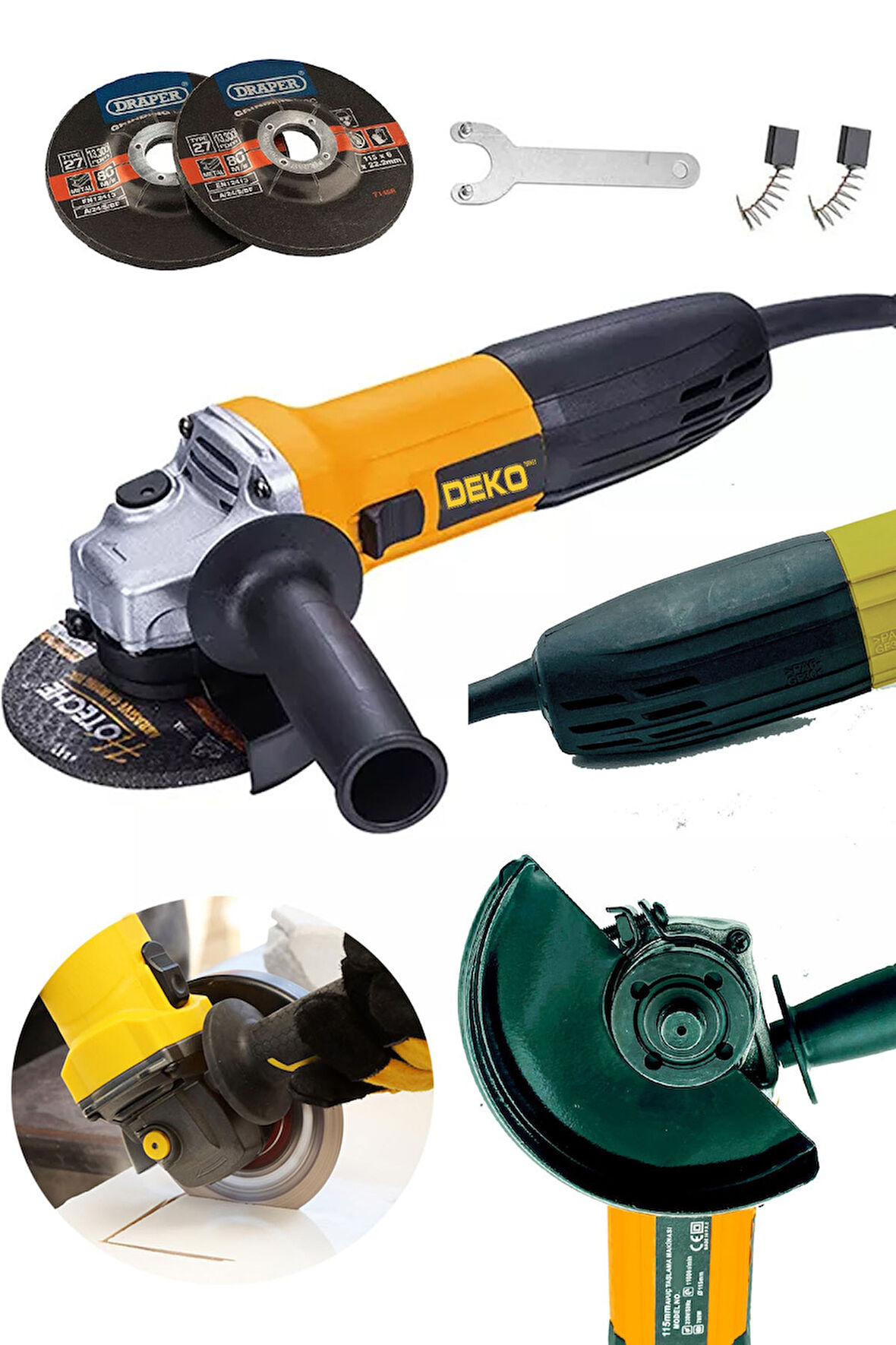 Pro Metal Taşlama Bakır Sargılı 4500 W 115mm -125mm Spiral Avuç Içi Kesme Ve Taşlama Makinası