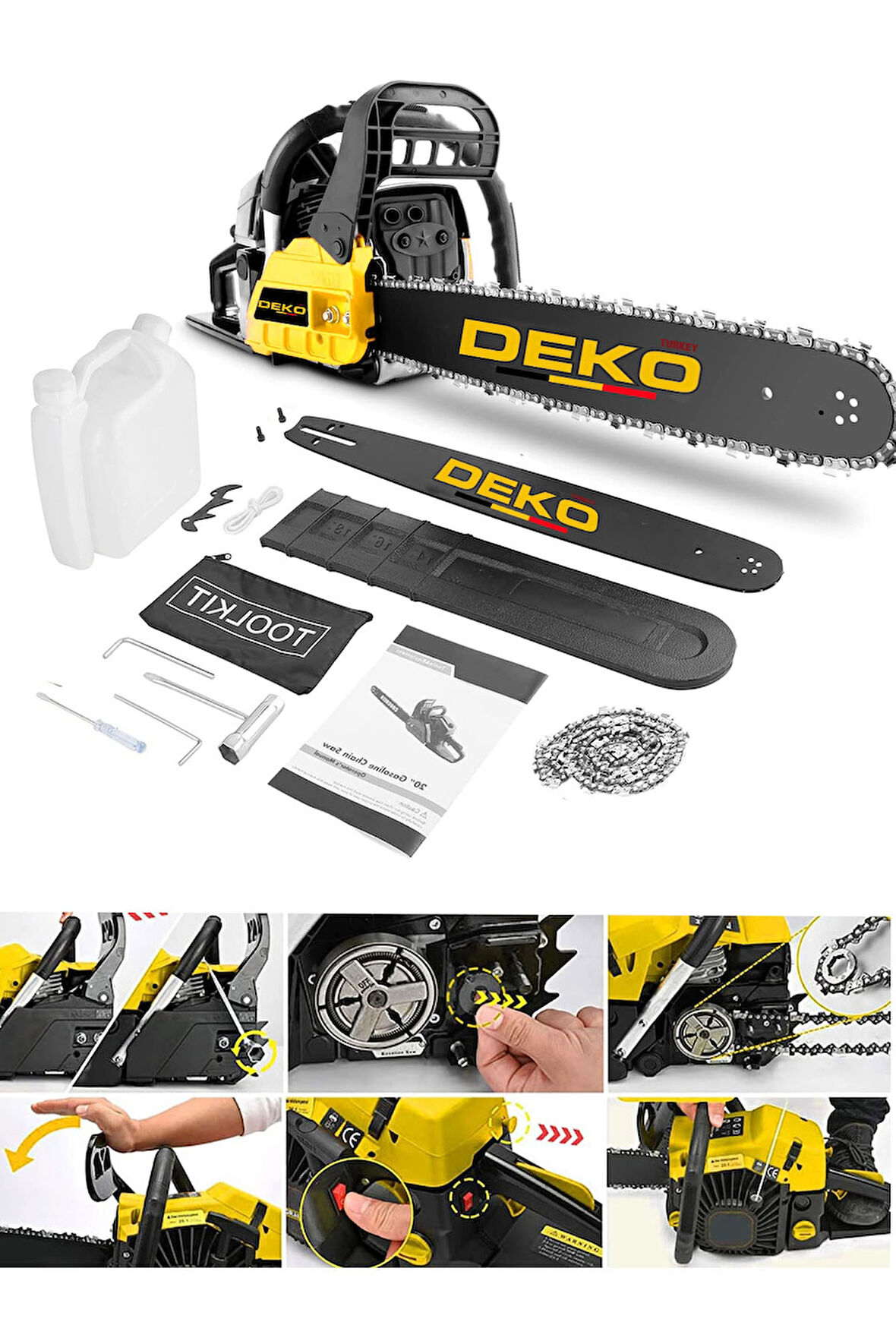 Dkt9500x Benzinli Ağaç Motorlu Testere Magnezyum Karter 50 cm Pala Orman Motoru