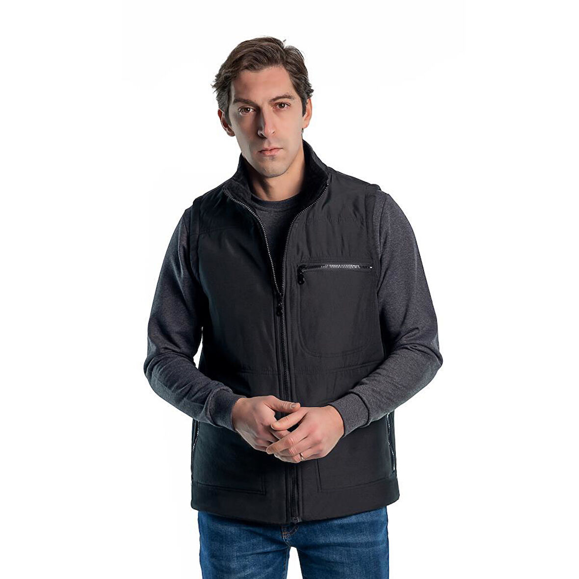 Şensel, Polarlı Yelek, Siyah -118E2650- Kışlık Yelek-Vest