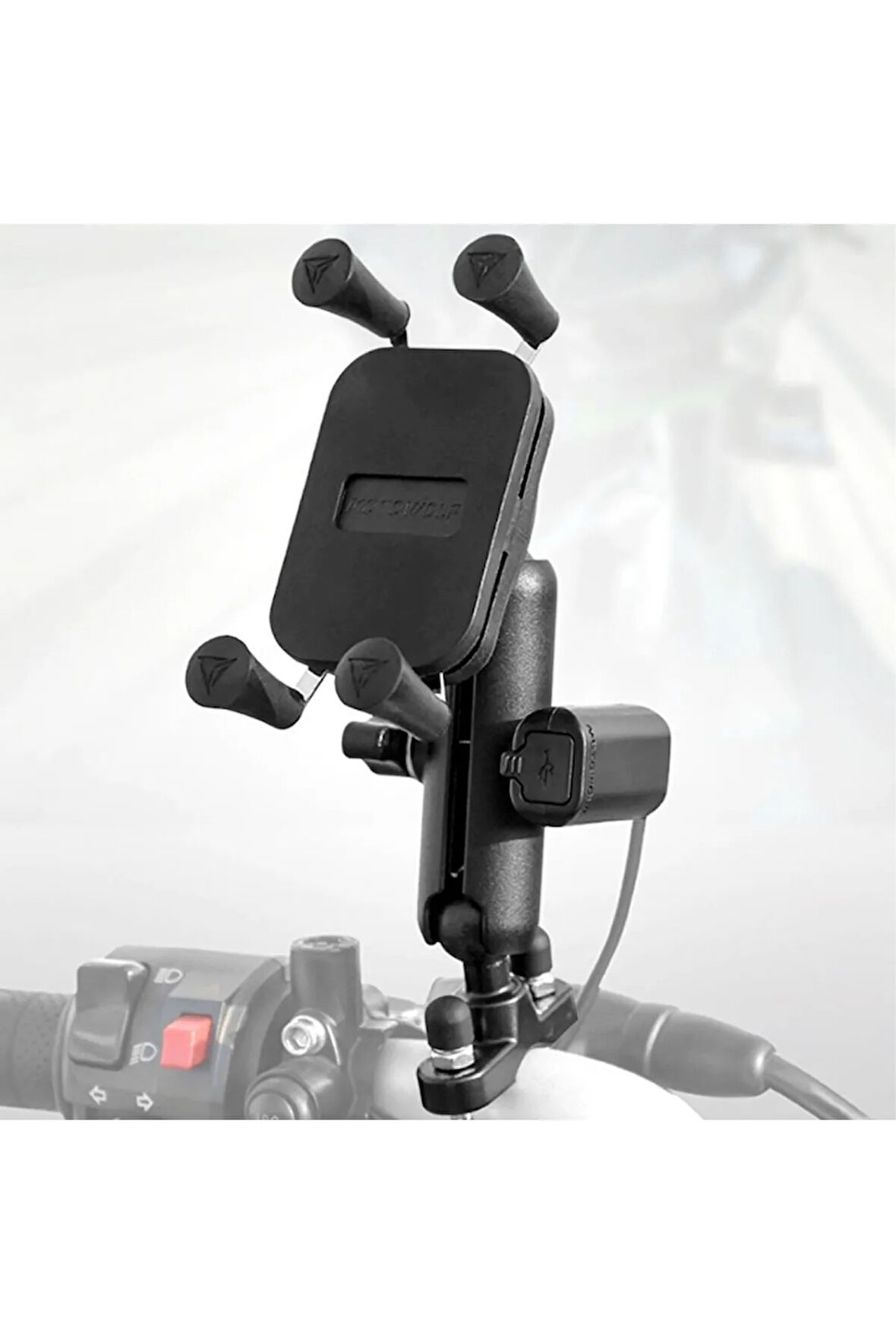Motowolf Usb Şarj Soketli Gidon Bağlantılı Telefon Tutucu