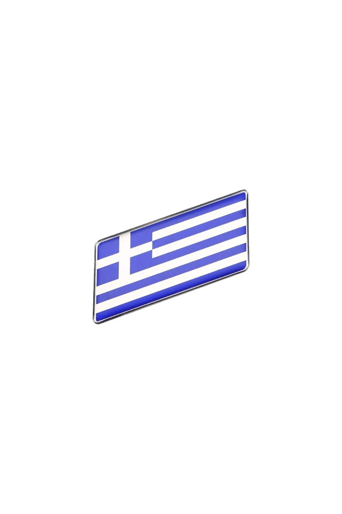 Yunanistan Bayrağı Tasarımlı Damlalı Alüminyum Sticker Etiket
