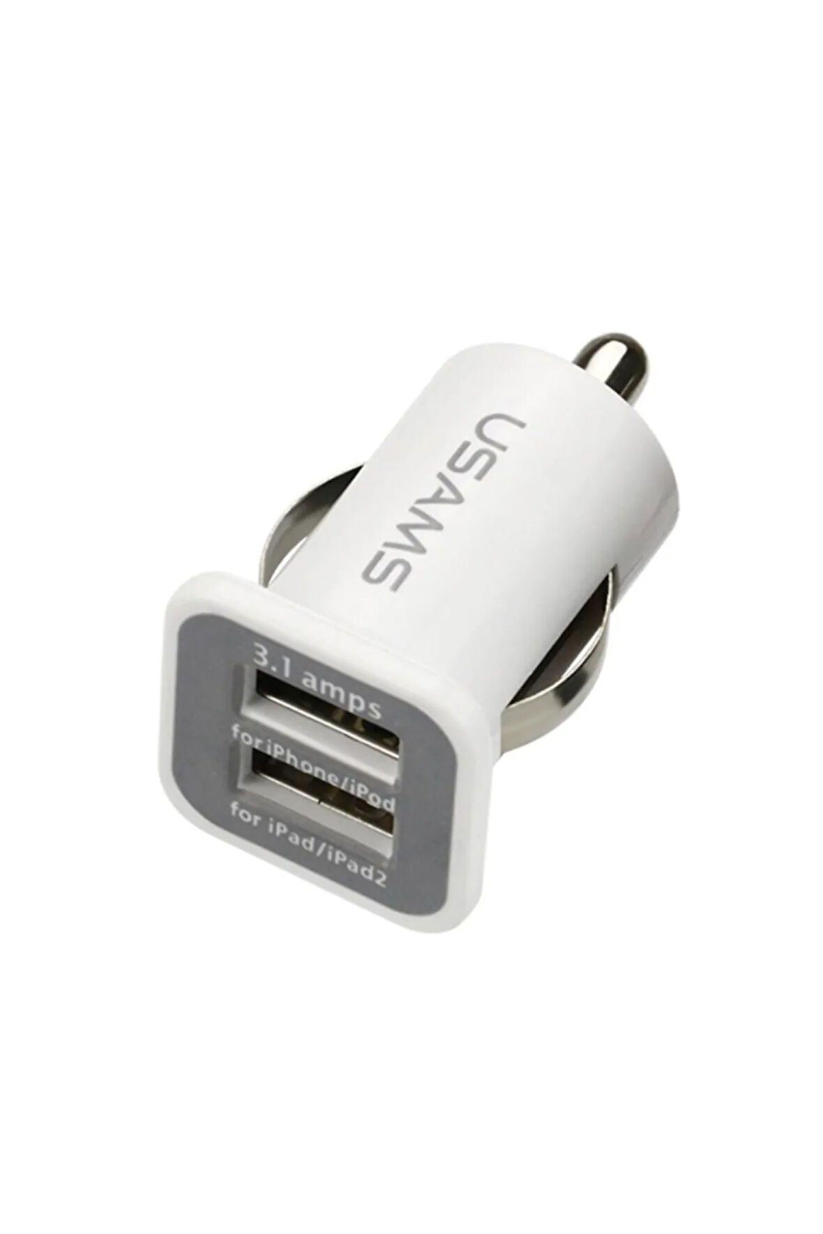 Usams Çift Usb Çakmaklık Şarj Adaptörü Beyaz