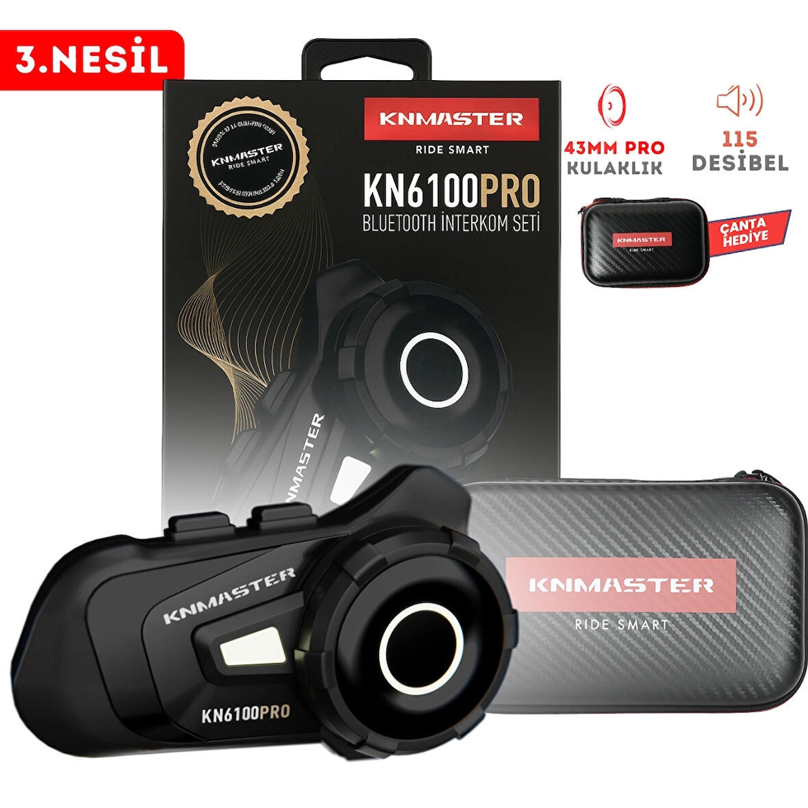 Knmaster KN6100 Bluetooth Motosiklet Kaskı Kulaklık Seti