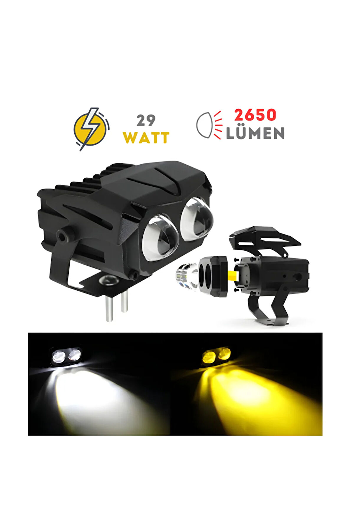 Dualgun 29W Motosiklet Led Sis Farı