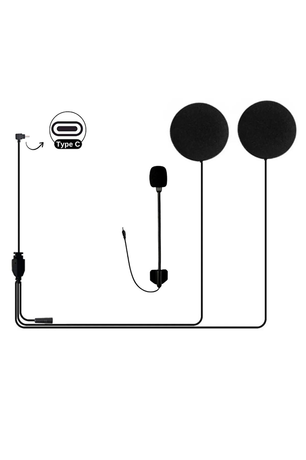 Kn2250 Açık Kask Kulaklık ve Mikrofon