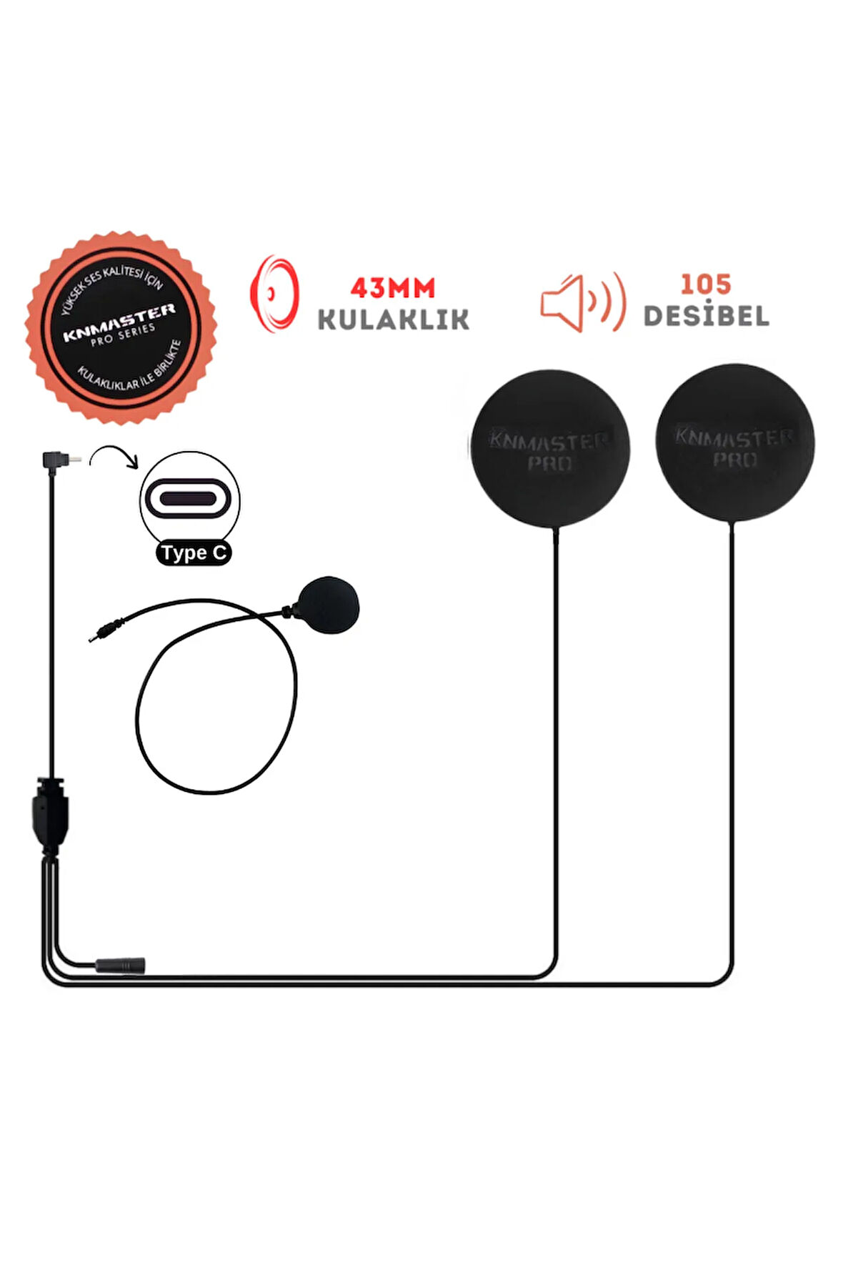 KN2300 Kapalı Kask Mikrofon ve Kulaklık