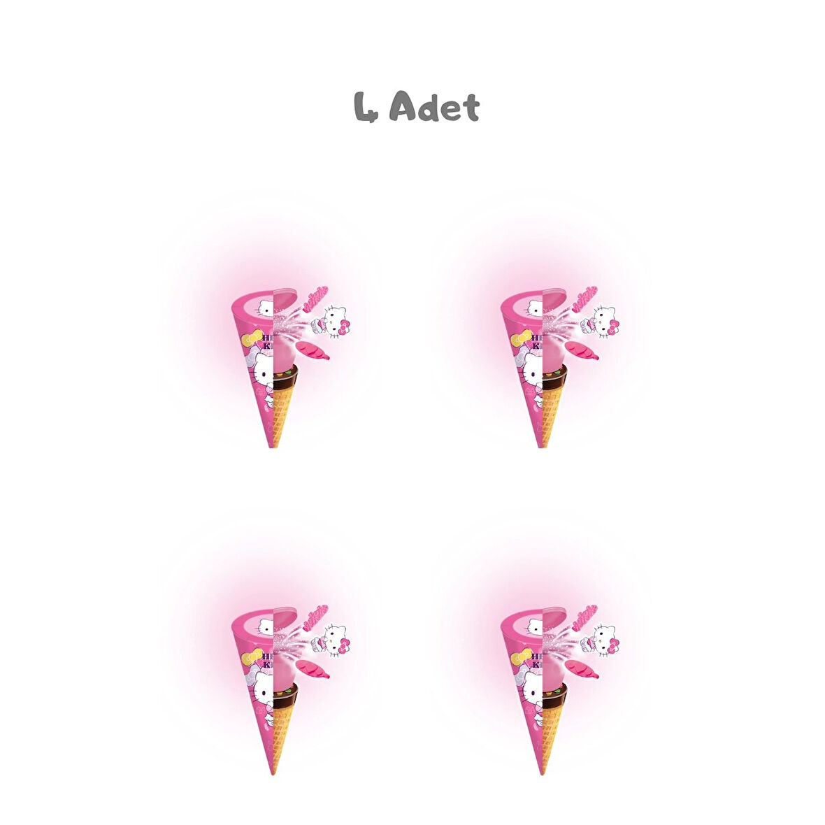 Hello Kitty Sürpriz Oyuncaklı Kornet 25 Gr. 4 Adet