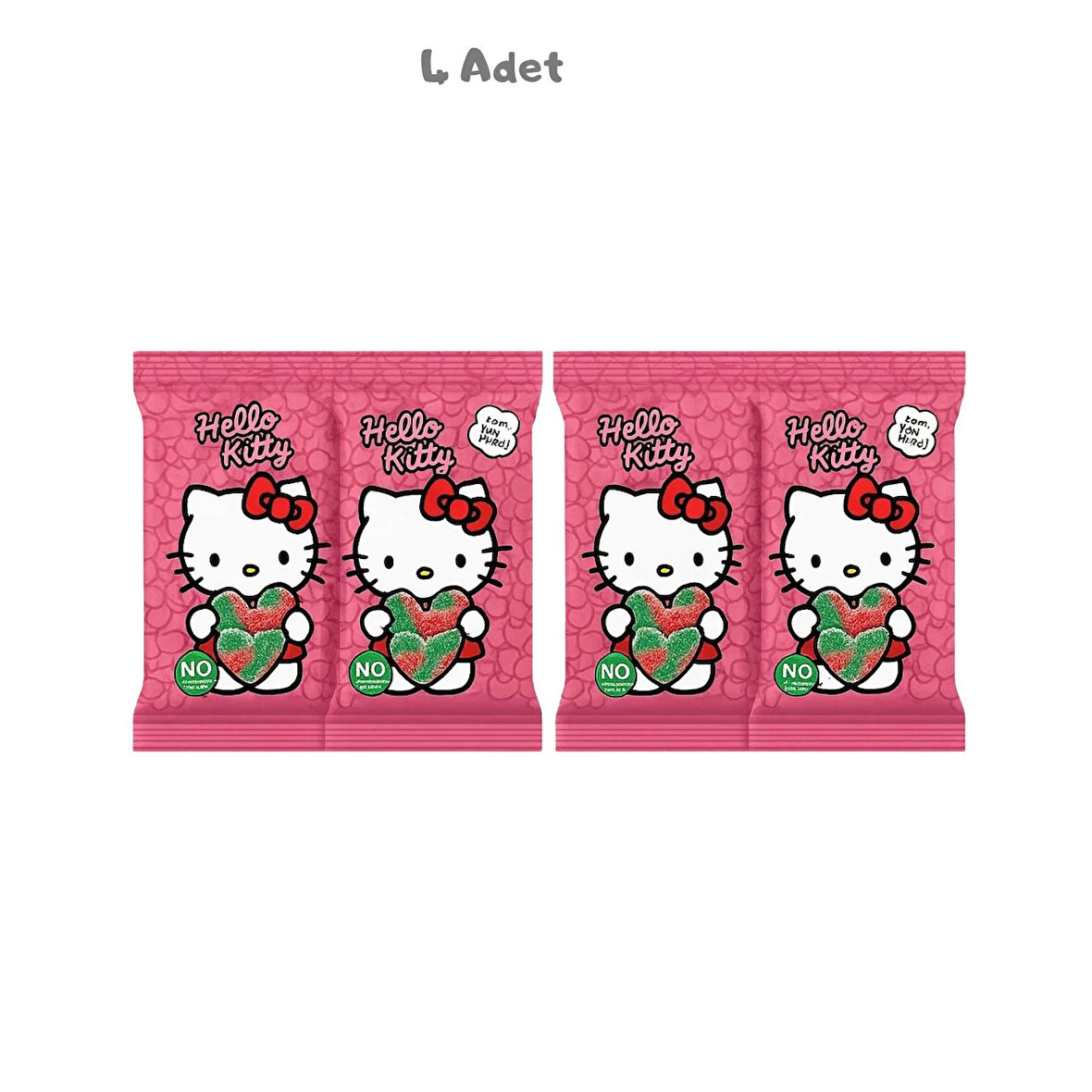 Hello Kitty Ekşi Karpuz Aromalı Yumuşak Şeker 80 Gr. 4 Adet