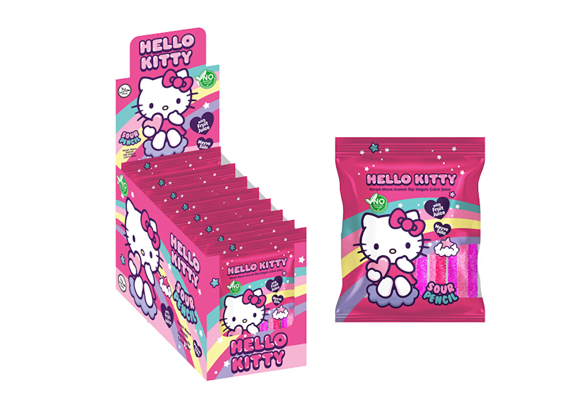 Hello Kitty Sour Belt Rainbow Meyve Ar.Ekşi Şerit Şeker 80 Gr.