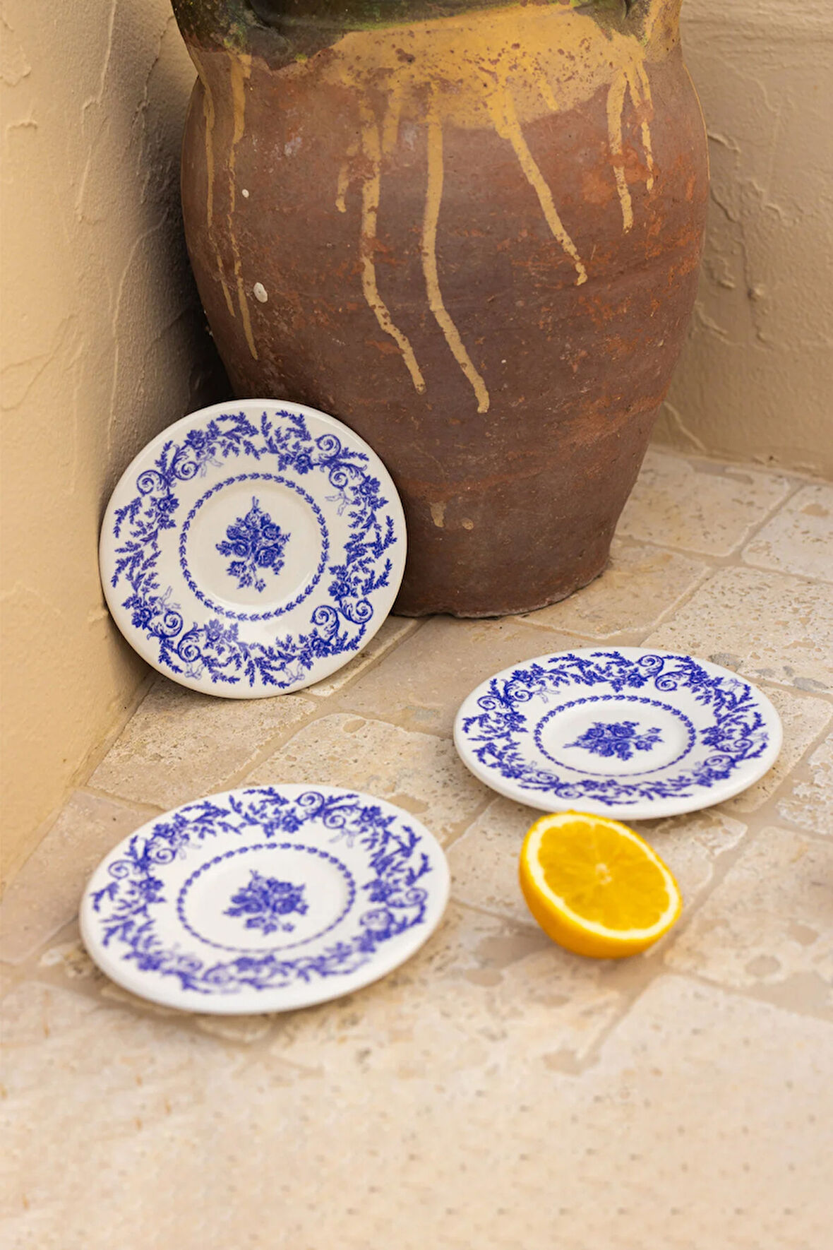 Bleu Blanc Seramik 6'lı Çay Tabağı Seti 13 cm