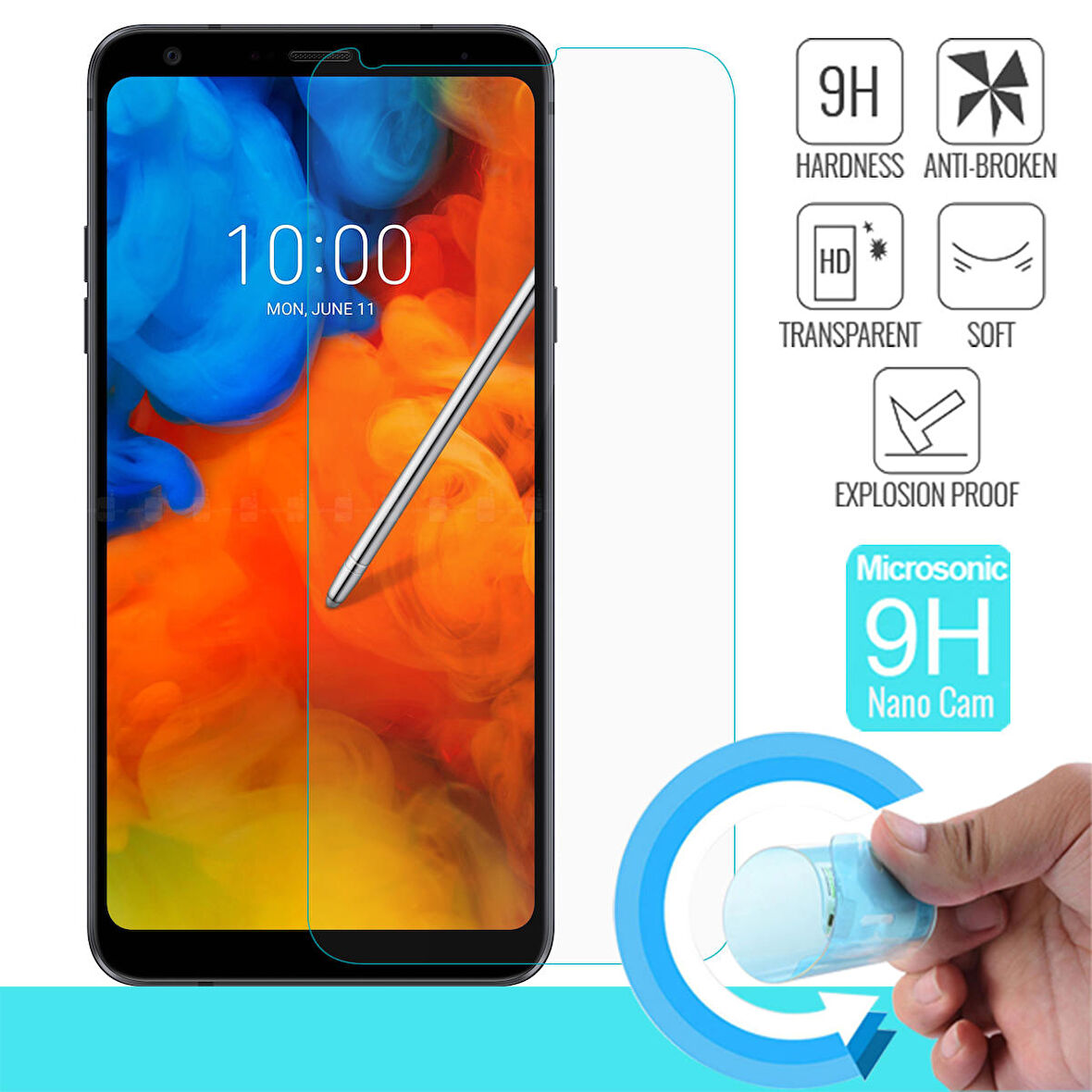 Microsonic LG Q Stylus Nano Cam Ekran koruyucu Kırılmaz film