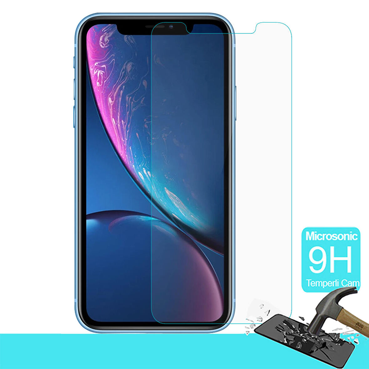 Microsonic Apple Uyumlu iPhone XR (6.1'') Temperli Cam Ekran koruyucu Kırılmaz film