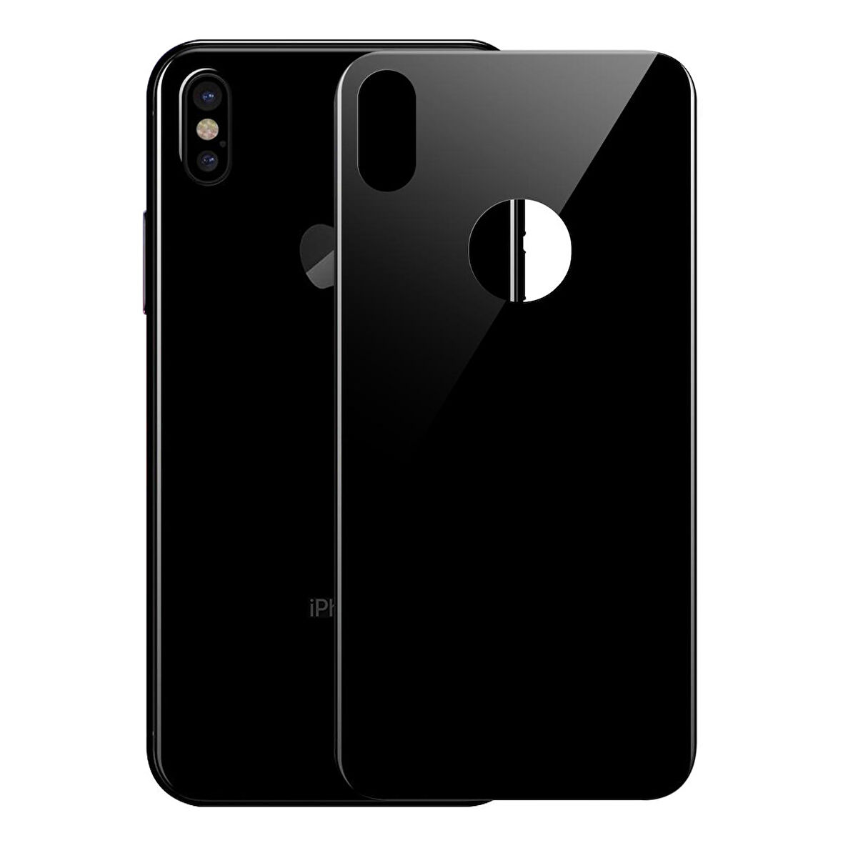 Microsonic Apple Uyumlu iPhone XS (5.8'') Tam Kaplayan Arka Temperli Cam Ekran koruyucu Kırılmaz Film Siyah