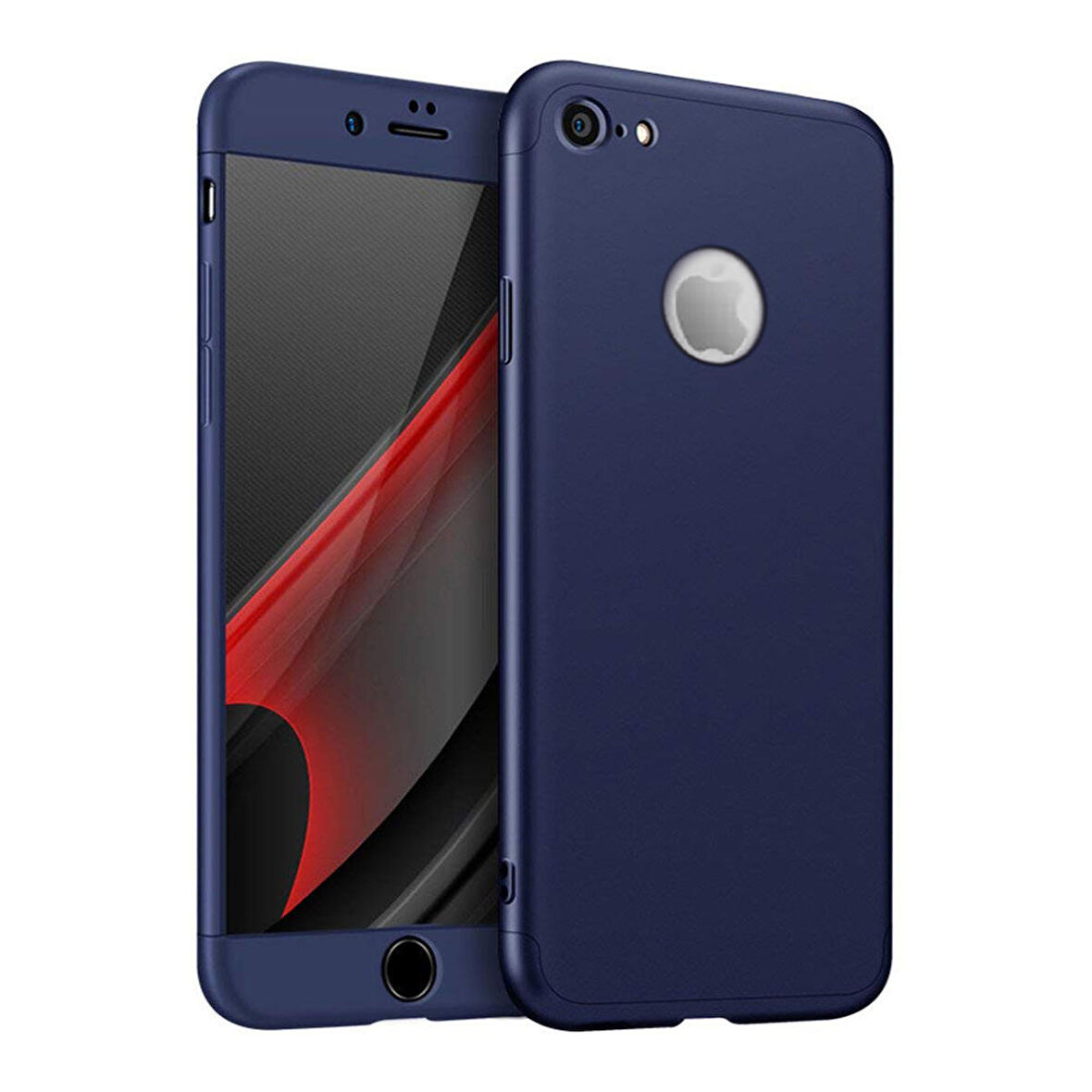 Microsonic Apple iPhone 7 Kılıf Double Dip 360 Protective Lacivert