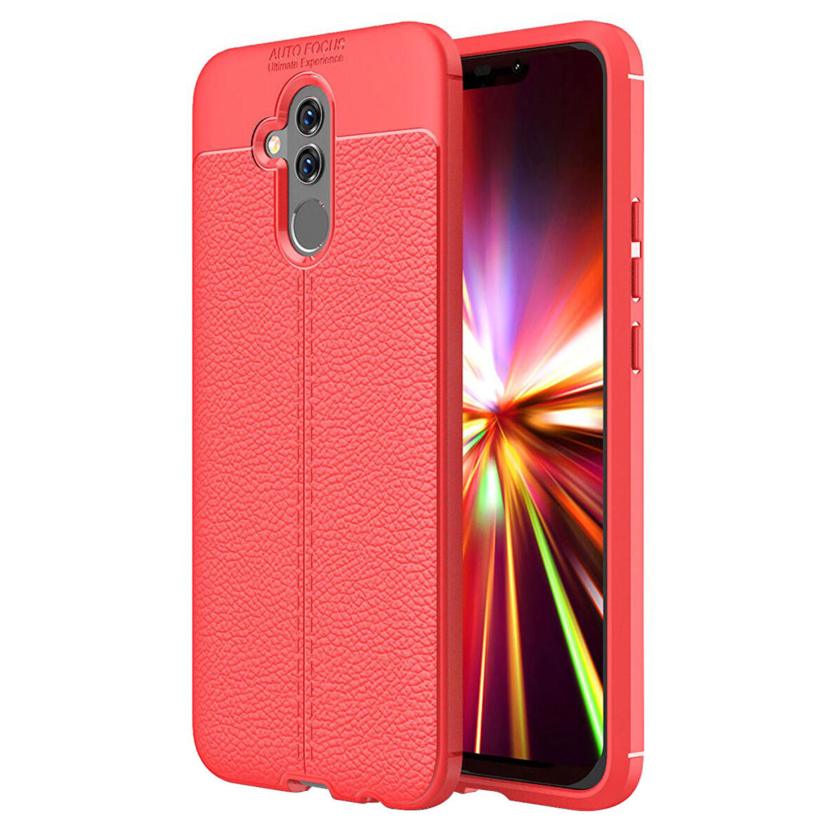 Microsonic Huawei Mate 20 Lite Kılıf Deri Dokulu Silikon Kırmızı