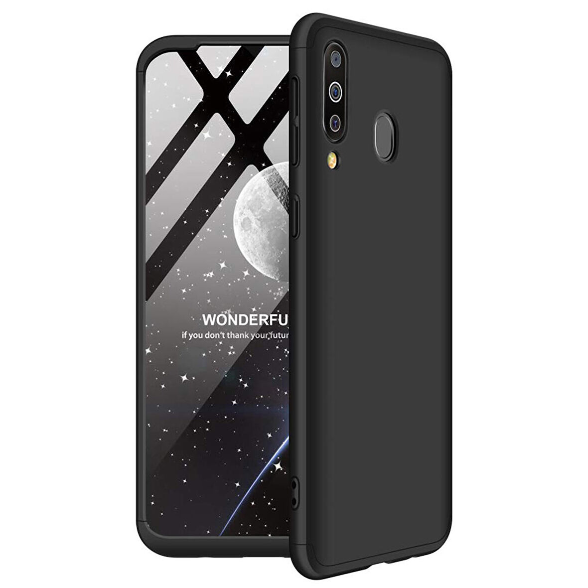 Microsonic Samsung Galaxy M30 Kılıf Double Dip 360 Protective Siyah