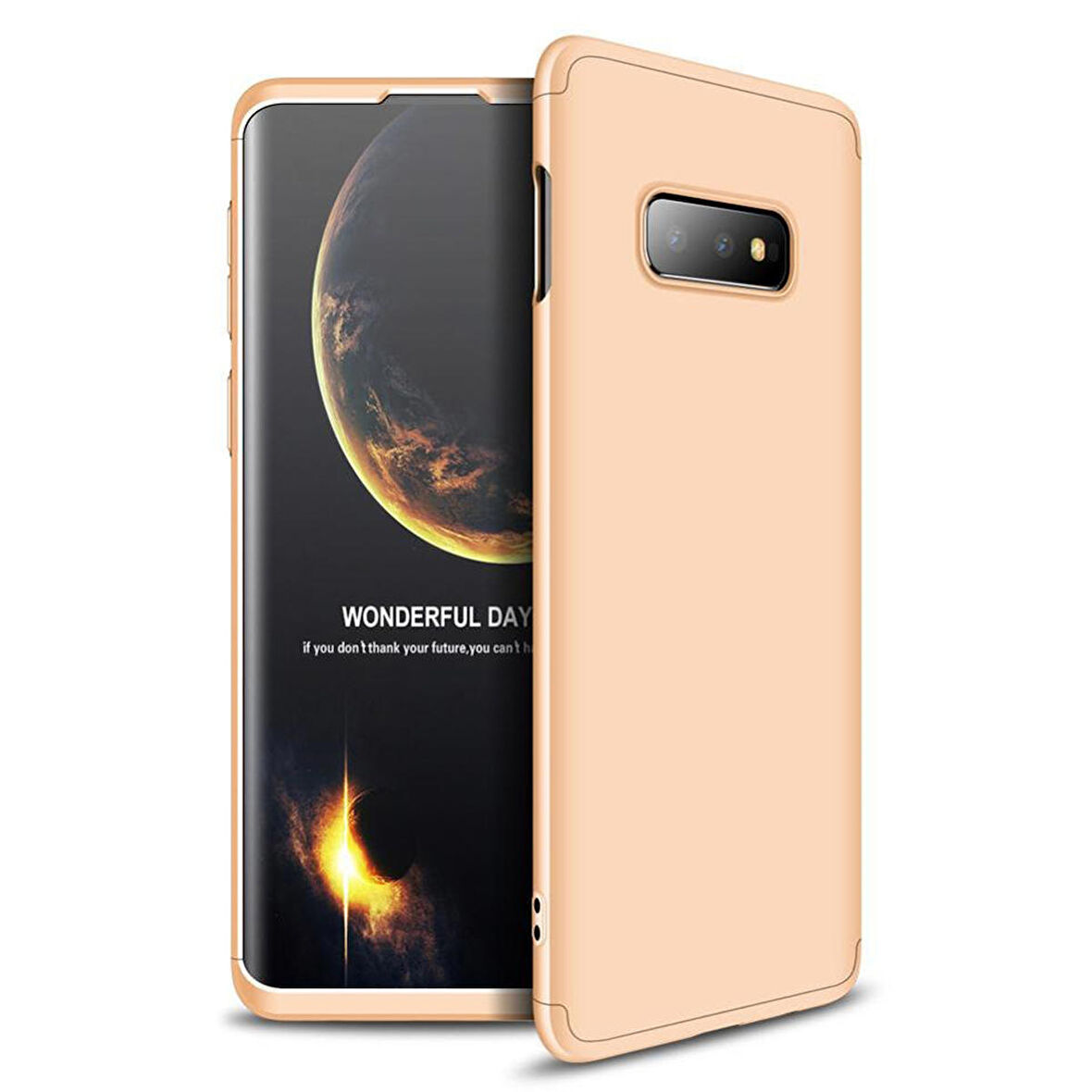 Microsonic Samsung Galaxy S10e Kılıf Double Dip 360 Protective Gold