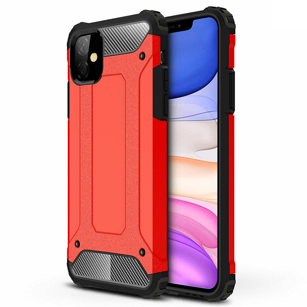 Microsonic Apple iPhone 11 (6.1'') Kılıf Rugged Armor Kırmızı