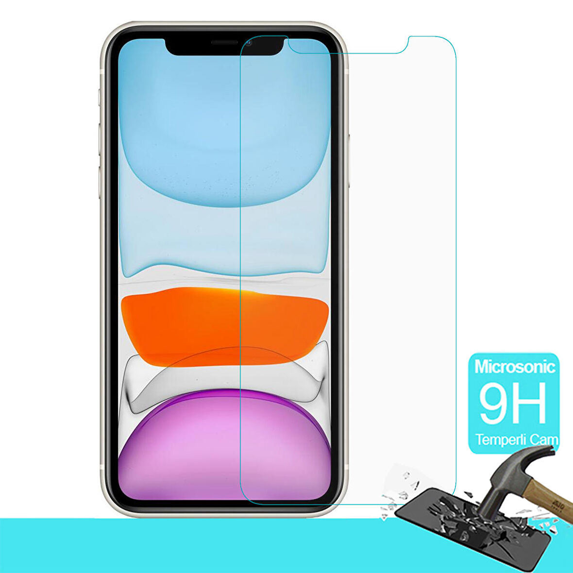 Microsonic Apple Uyumlu iPhone 11 (6.1'') Temperli Cam Ekran Koruyucu