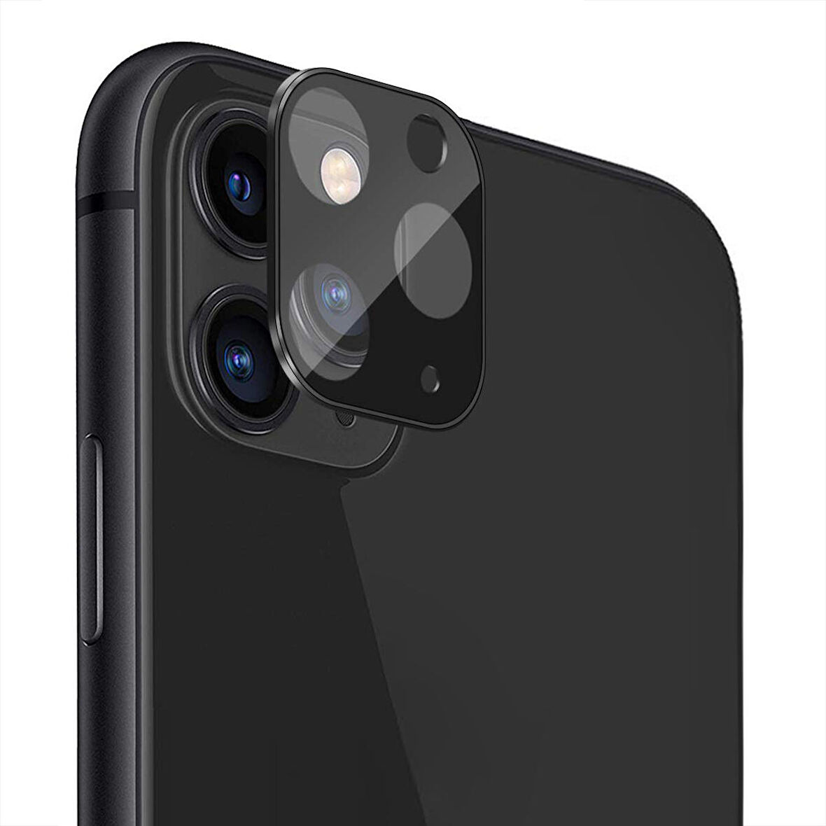 Microsonic Apple Uyumlu iPhone 11 Pro Max (6.5'') Kamera Lens Koruma Camı V2 Siyah