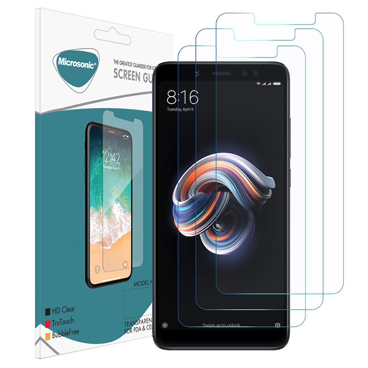 Microsonic Xiaomi Redmi Note 5 Ekran Koruyucu Nano Cam (3'lü Paket)