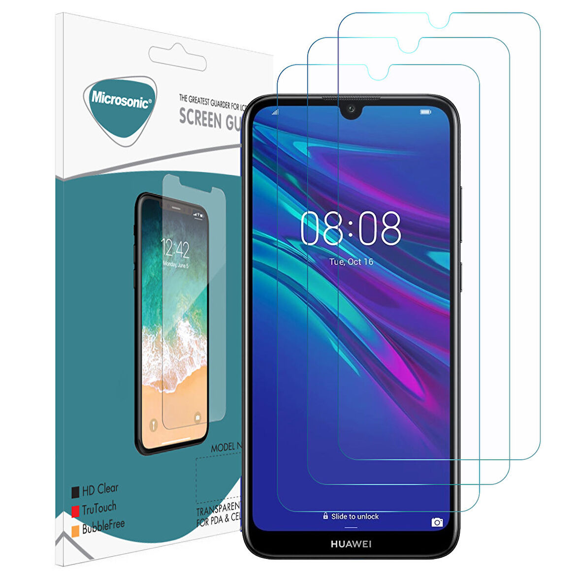 Microsonic Huawei Y7 2019 Ekran Koruyucu Nano Cam (3'lü Paket)