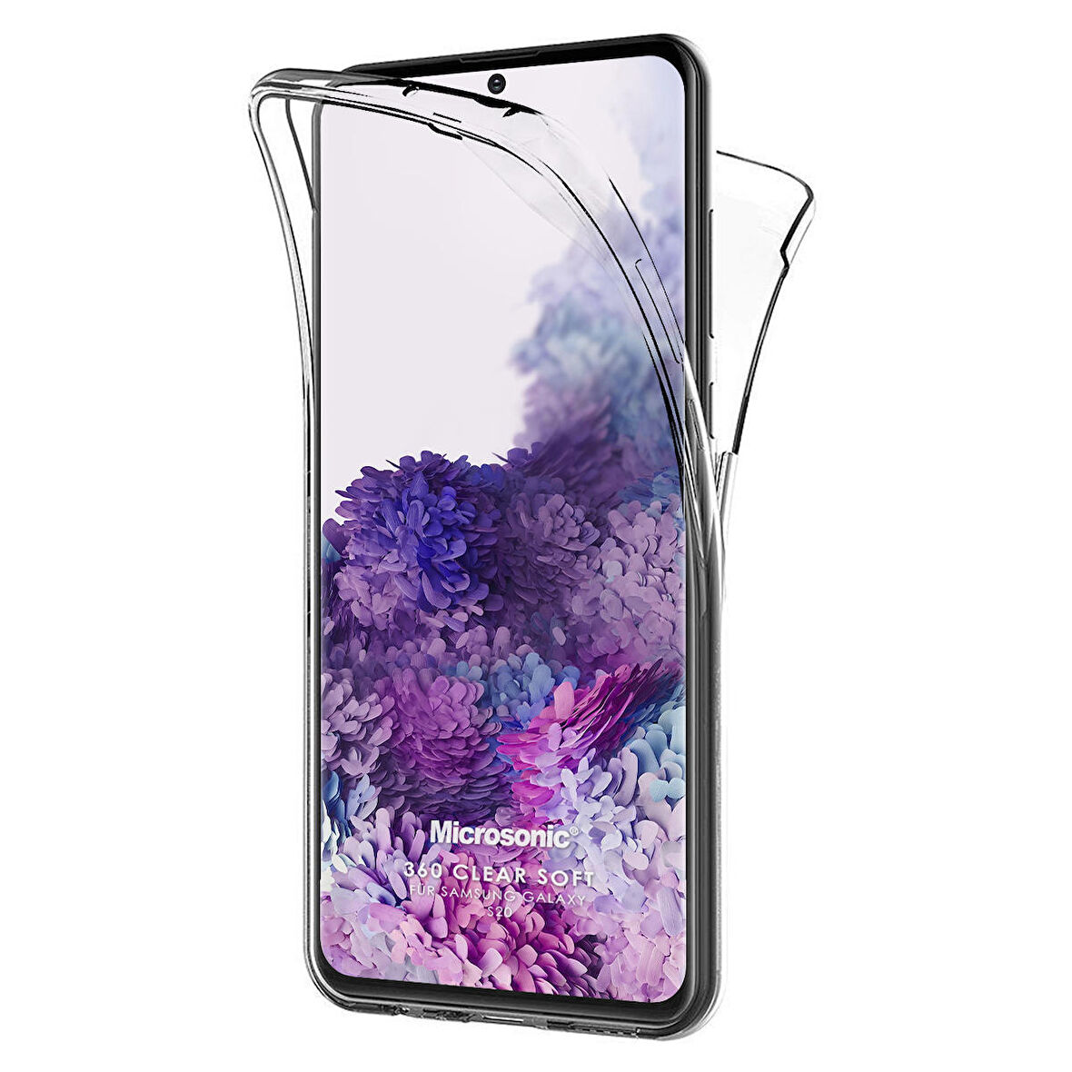Microsonic Samsung Galaxy S20 Kılıf 6 tarafı tam full koruma 360 Clear Soft Şeffaf