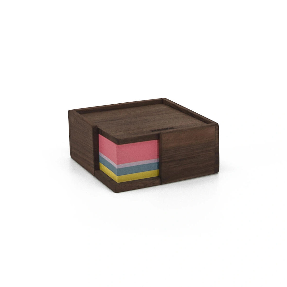 ​Woodsaka Not Kağıdı Kutusu - Ceviz - 10.5cm X 10.5cm X 4.5cm