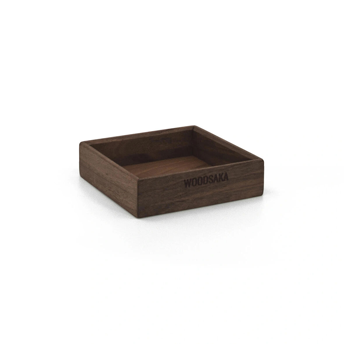 ​Woodsaka Gobi Not Kağıdı Kutusu ve Ataçlık - Ceviz - 12.4cm x 12.4cm x 3cm