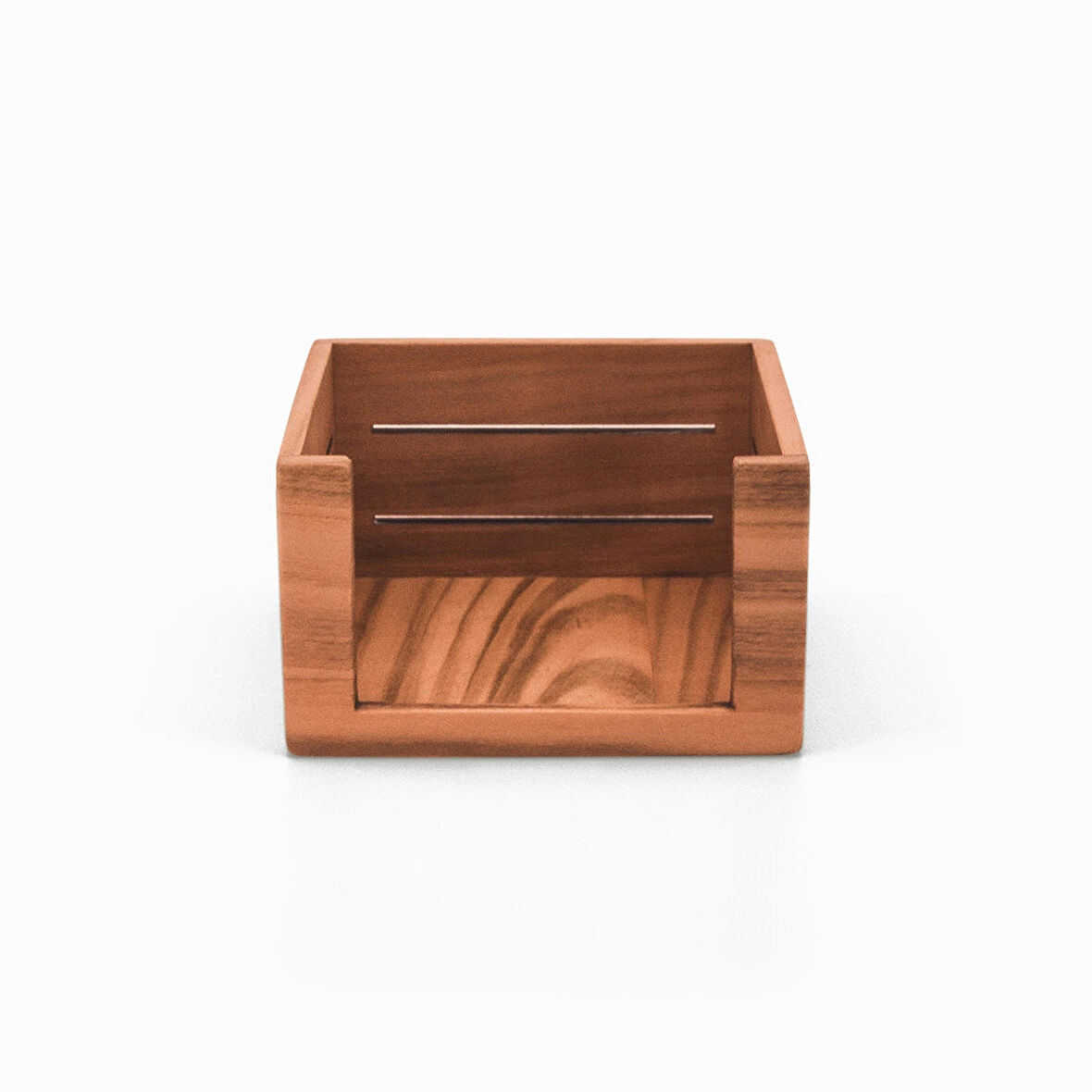 ​Woodsaka 3Line Küp Not Kağıdı Kutusu - Kiraz Ağacından - 10.7cm x 10.6cm x 5.7cm