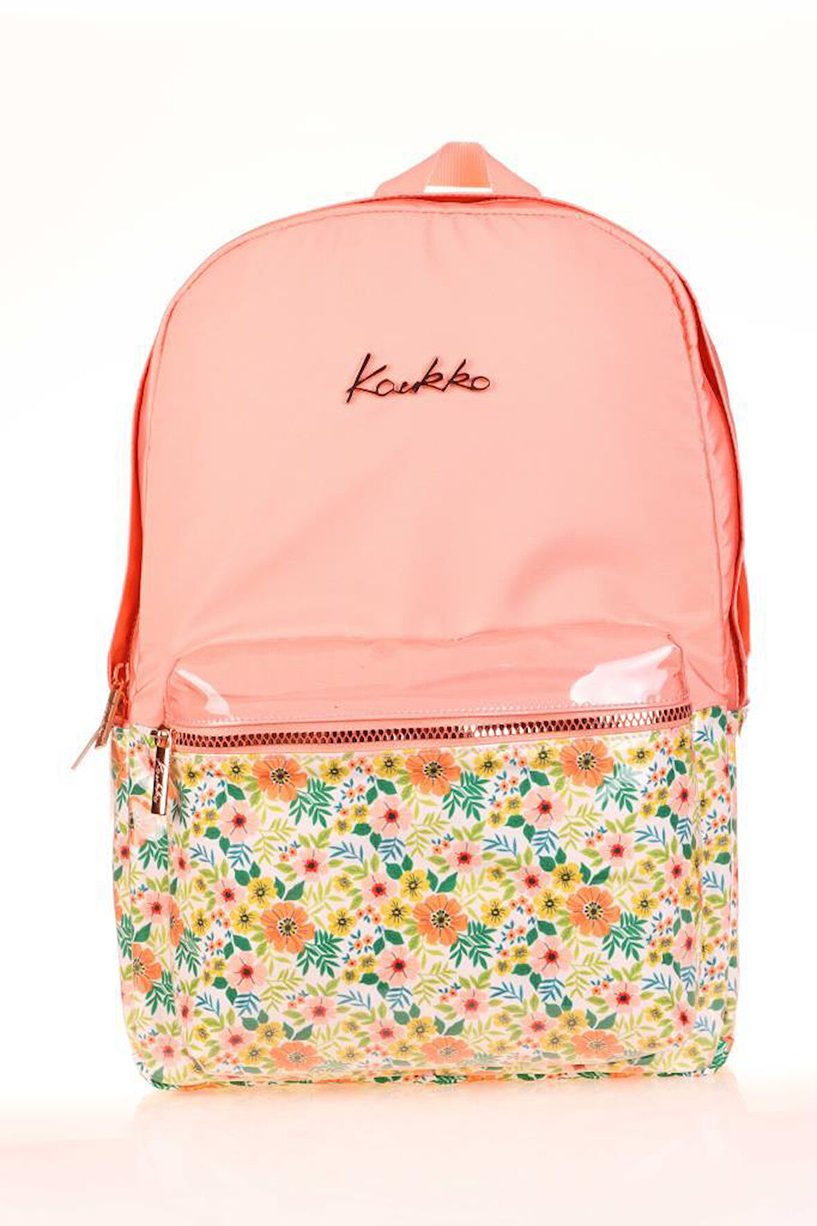 Kaukko Soft Floral Sırt Çantası Salmon K1734