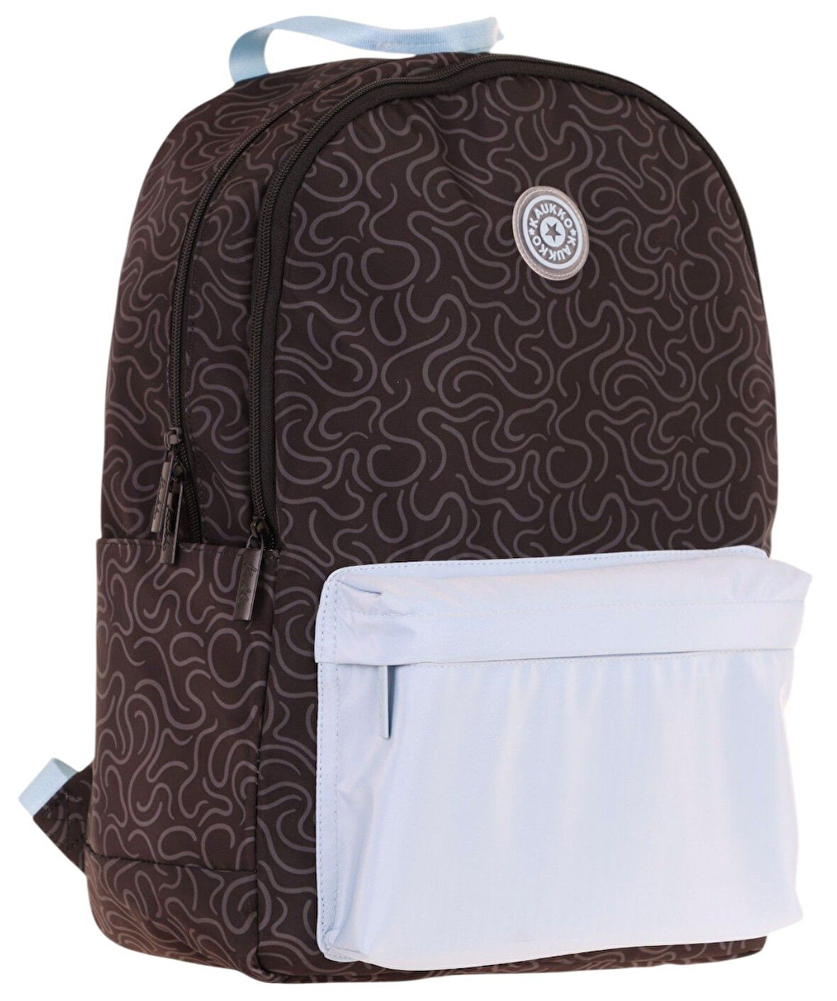 Kaukko Double Colors Üç Bölmeli Kız Çocuk Okul ve Günlük Sırt Çantası - Siyah Mavi - K1839