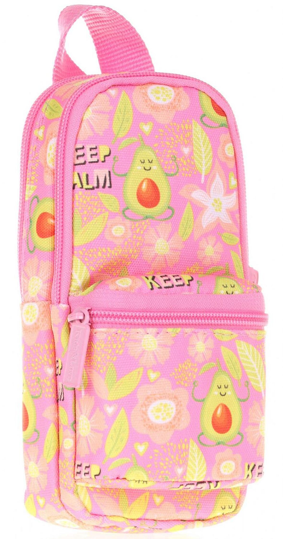 Kaukko Natura Kız Çocuk Çanta Şekilli Kalem Çantası - Pembe Sarı Avokado