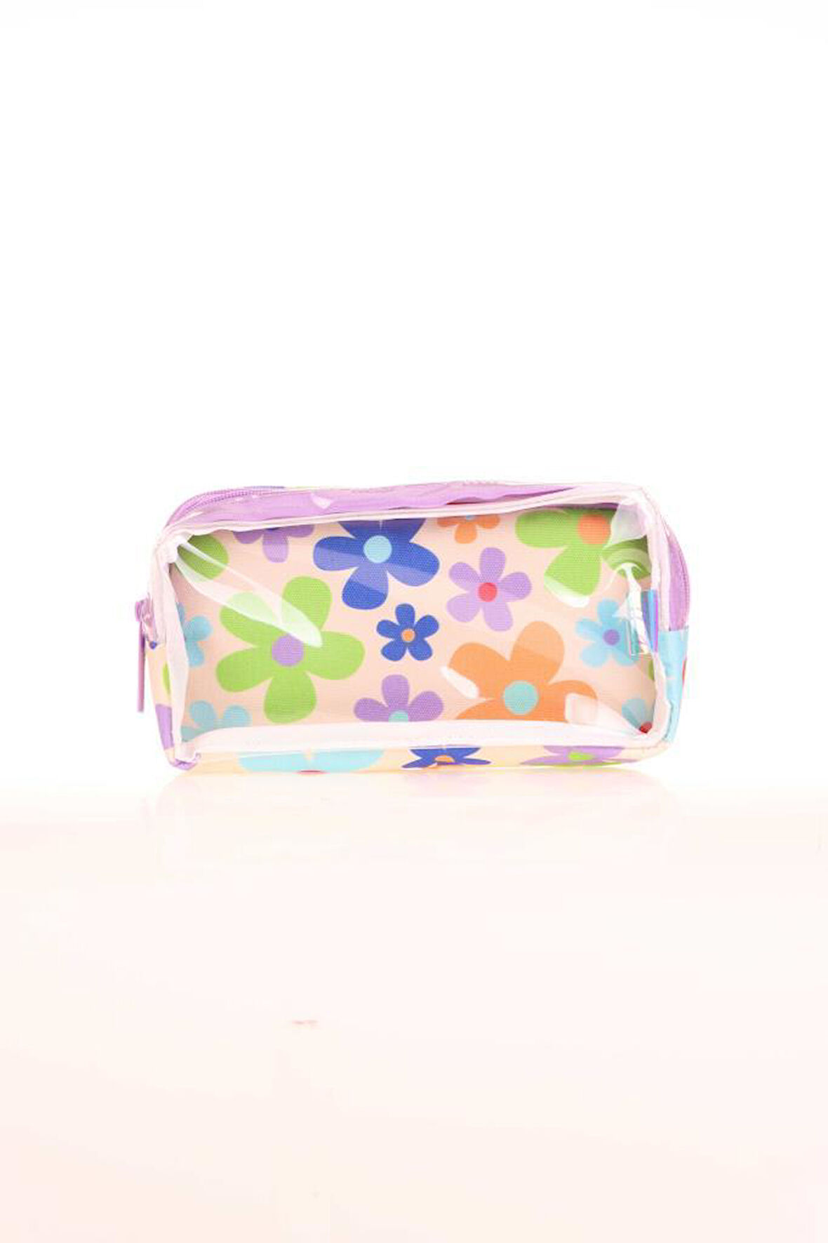 Kaukko Transparent Spring Kalem Çantası Colorful Flowers K2613