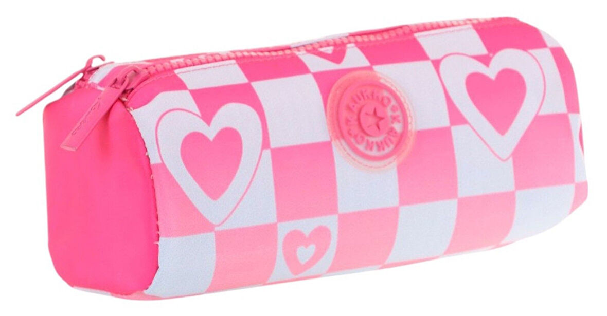 Kaukko İki Bölmeli Kız Çocuk Okul Kalem Çantası - Pembe Mavi - K2699