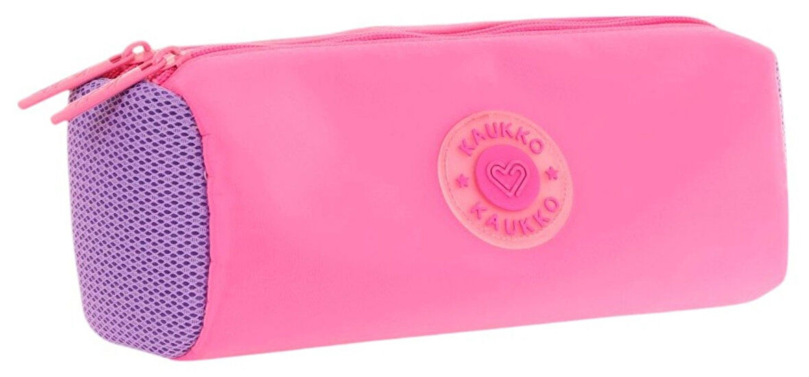 Kaukko İki Bölmeli Kız Çocuk Okul Kalem Çantası - Pembe Mor - K2741