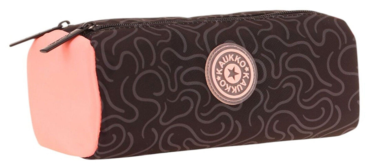 Kaukko İki Bölmeli Kız Çocuk Okul Kalem Çantası - Siyah Somon - K2747