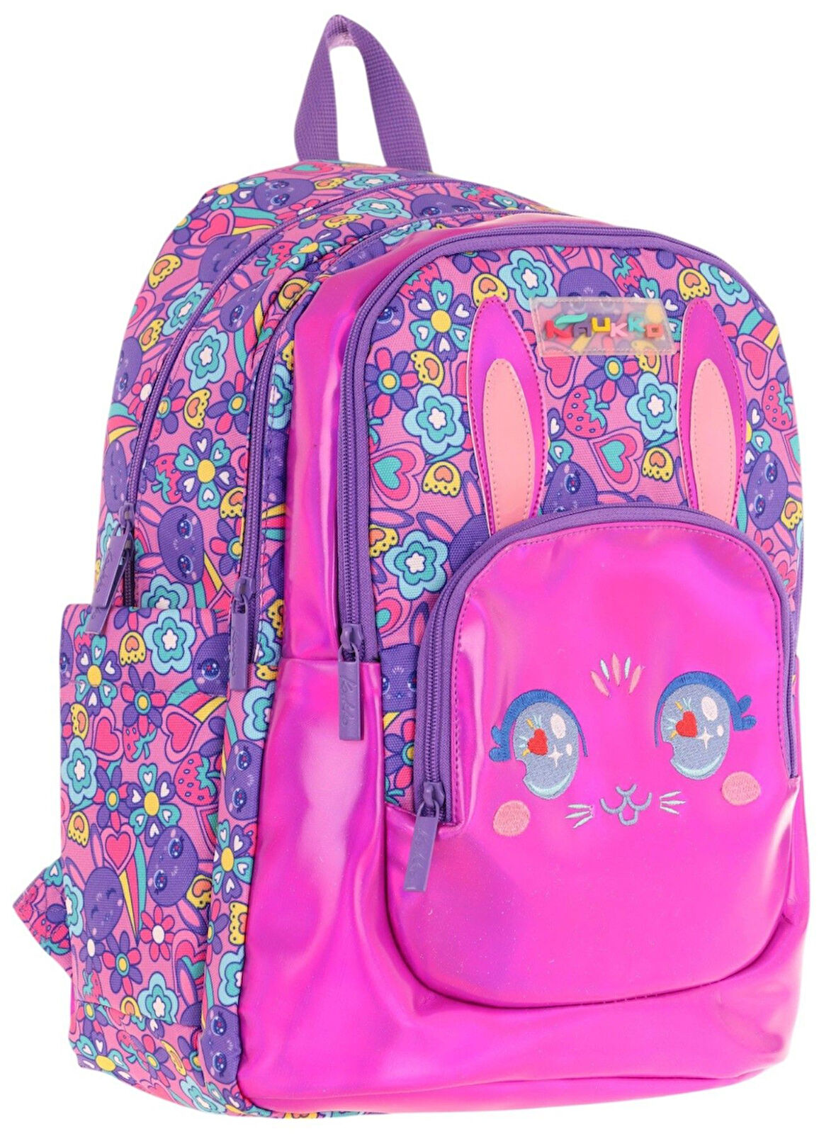 Kaukko Kids Tavşan Şekilli Kız Çocuk Dört Gözlü Okul Çantası - L5220