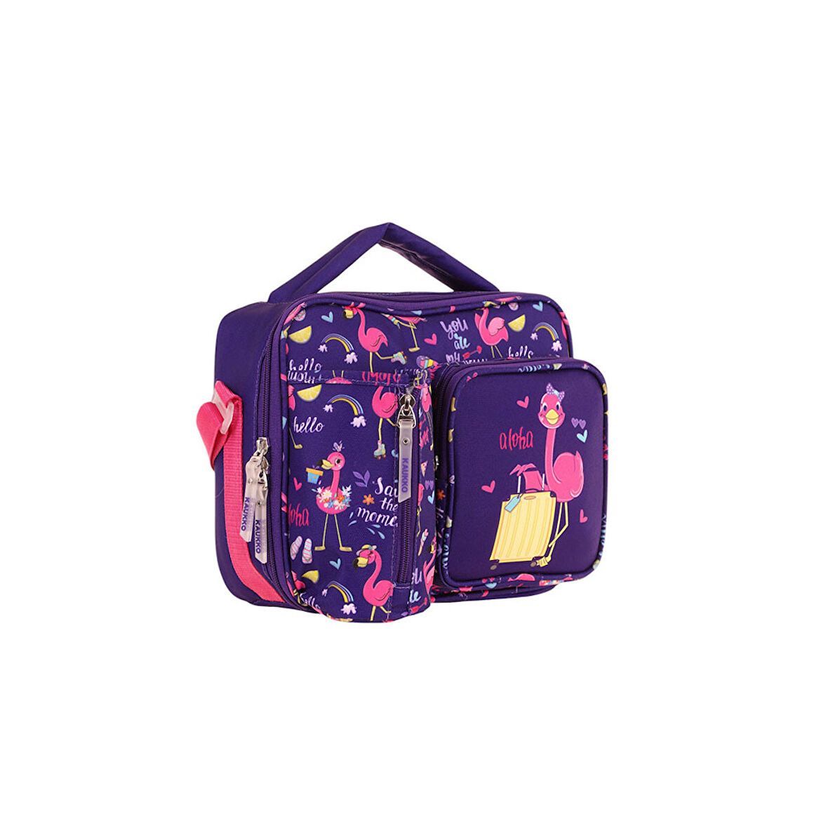 Kaukko Kids Beslenme Çantası Leather Flamingo L7223