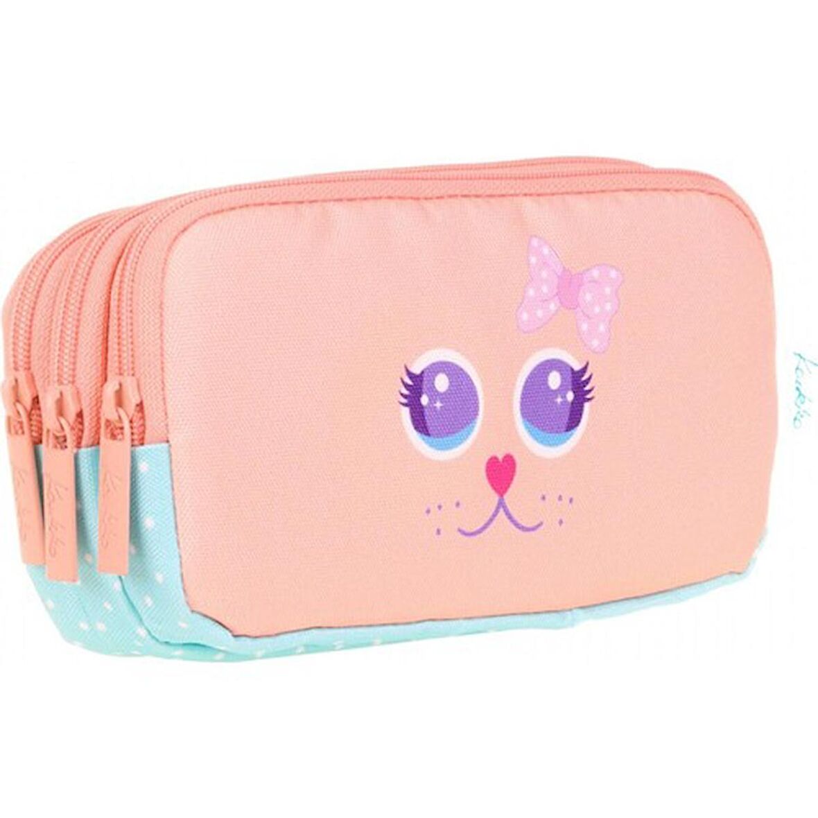 Kaukko Kıds 3 Bölmeli Kalem Çantası (cute Face Cat)