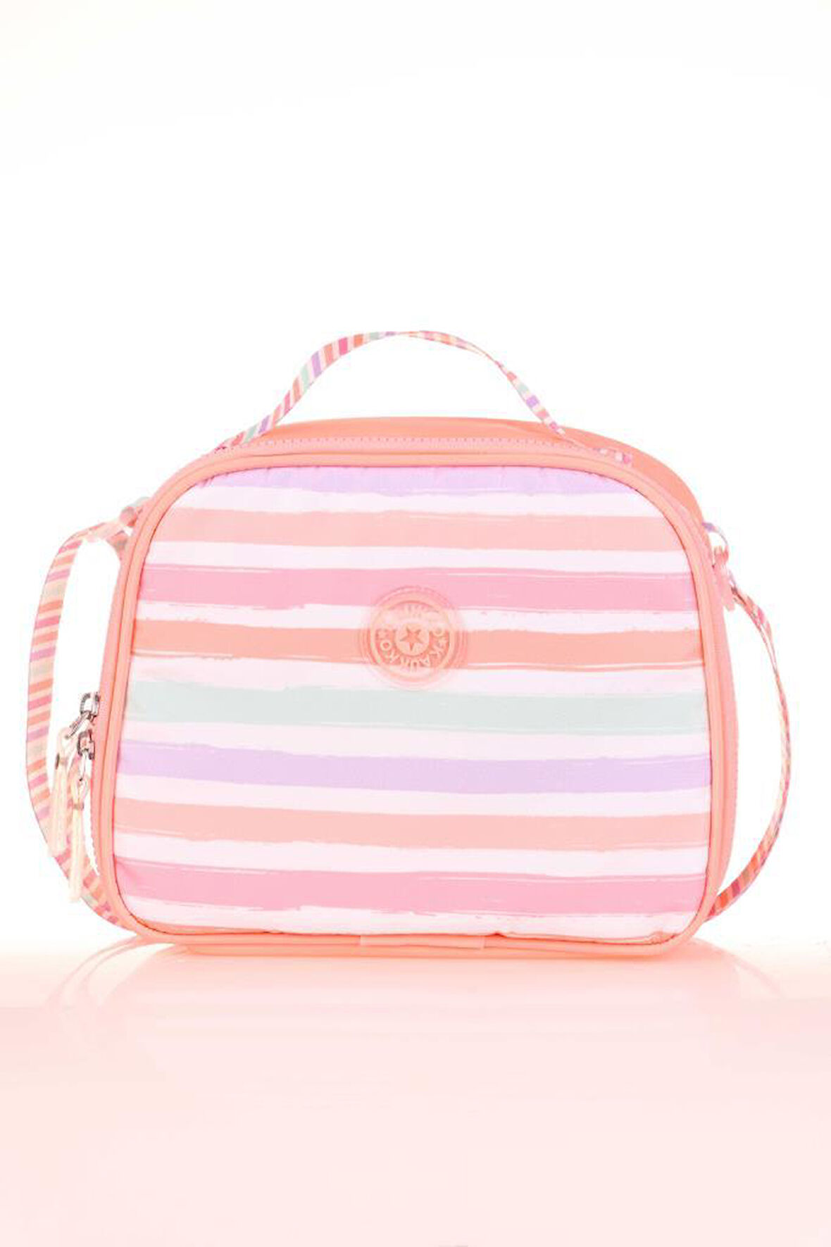 Kaukko Double Stripe Beslenme Çantası Salmon K9041