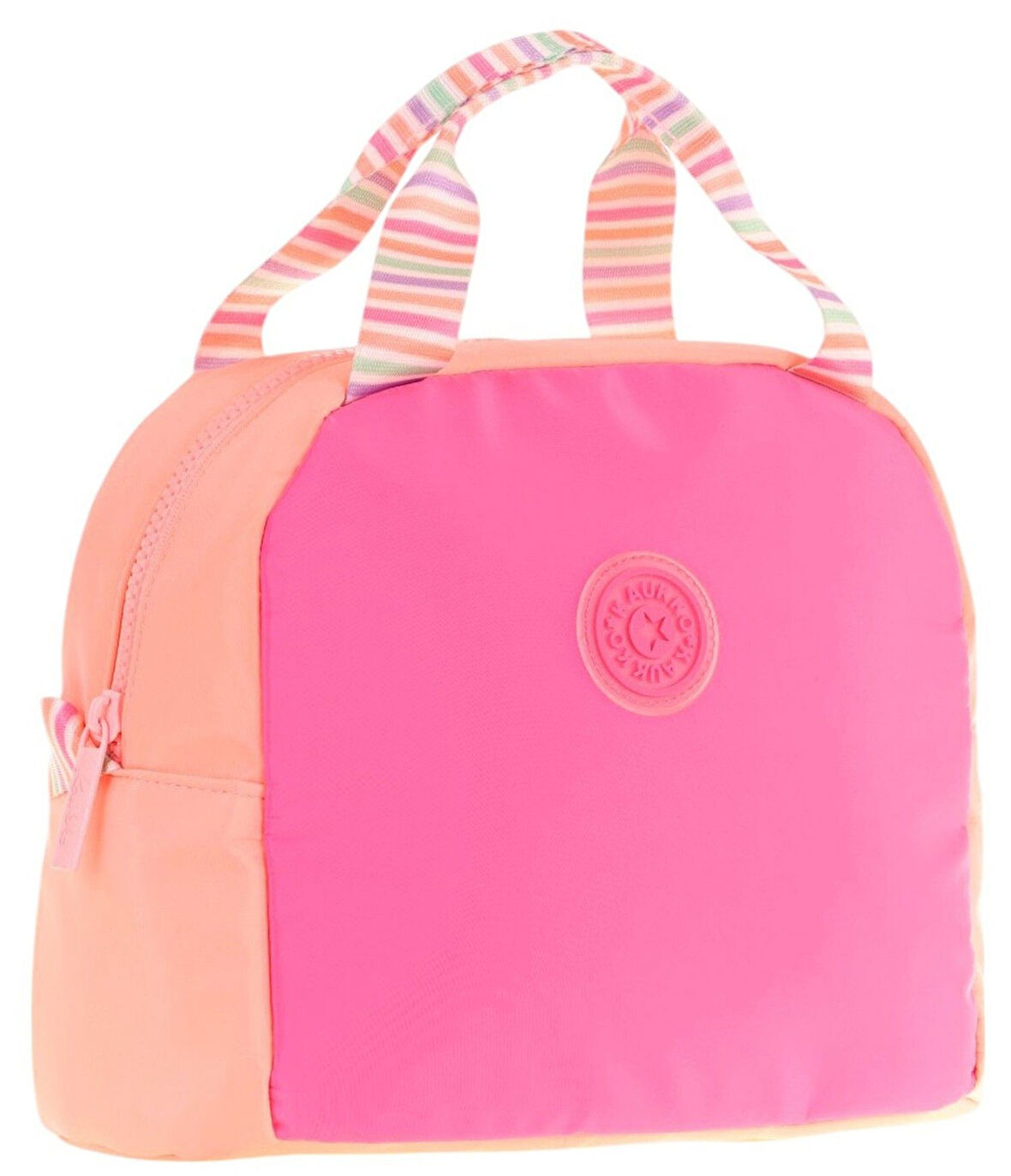 Kaukko Kız Çocuklarına Özel Pembe Somon İki Renkli Beslenme Çantası (Isı Yalıtımlı) (K9064)