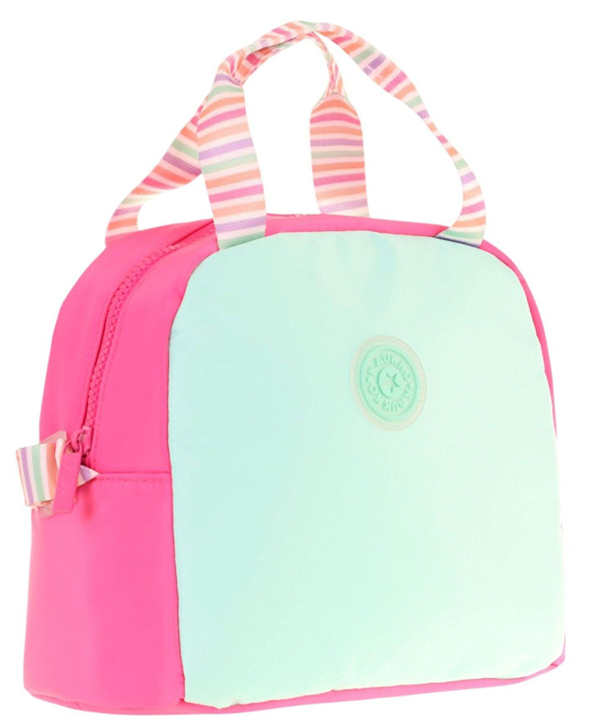 Kaukko Kız Çocuklarına Özel Pembe Turkuaz İki Renkli Beslenme Çantası (Isı Yalıtımlı) (K9065)