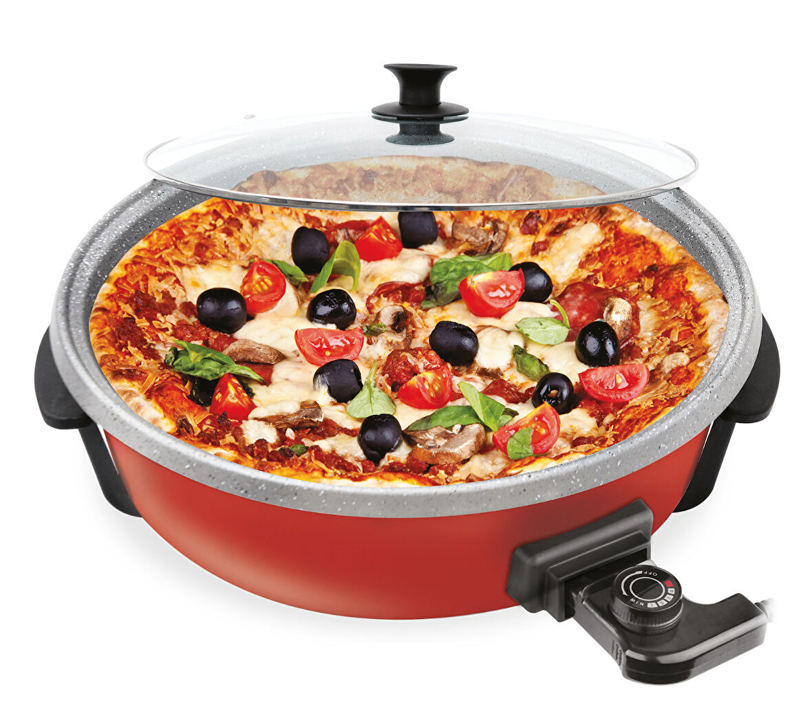 Sem SC-240 Pitava 1200 Watt 7 Litre 40 Cm Pizza Tenceresi - Kırmızı