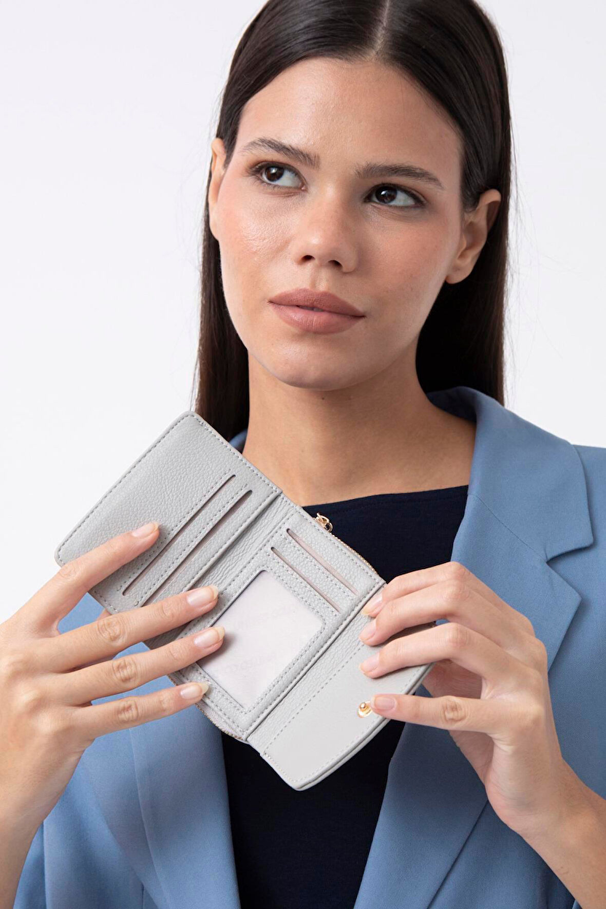 United Colors of Benetton Kadın Cüzdan BNT 1245 - Açık Gri