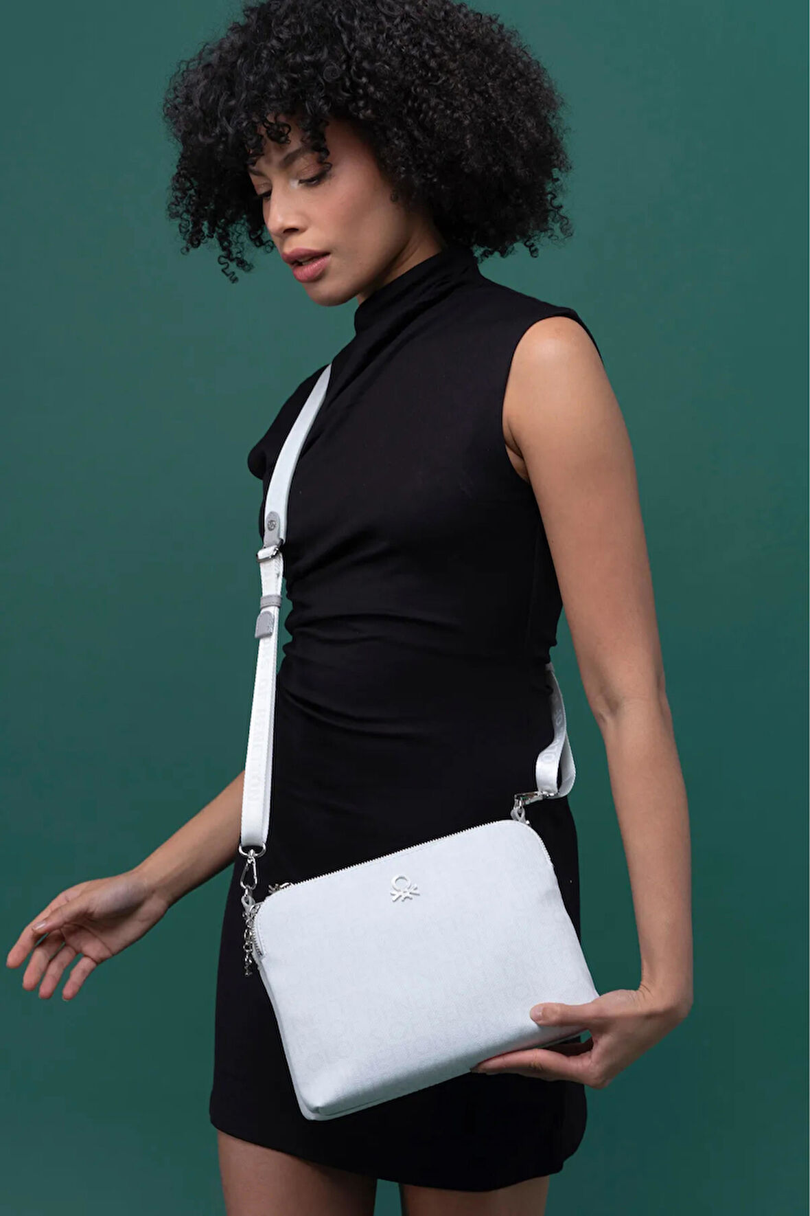 United Colors Of Benetton Kadın Çapraz Çanta BNT 1275 - Beyaz-A.Gri