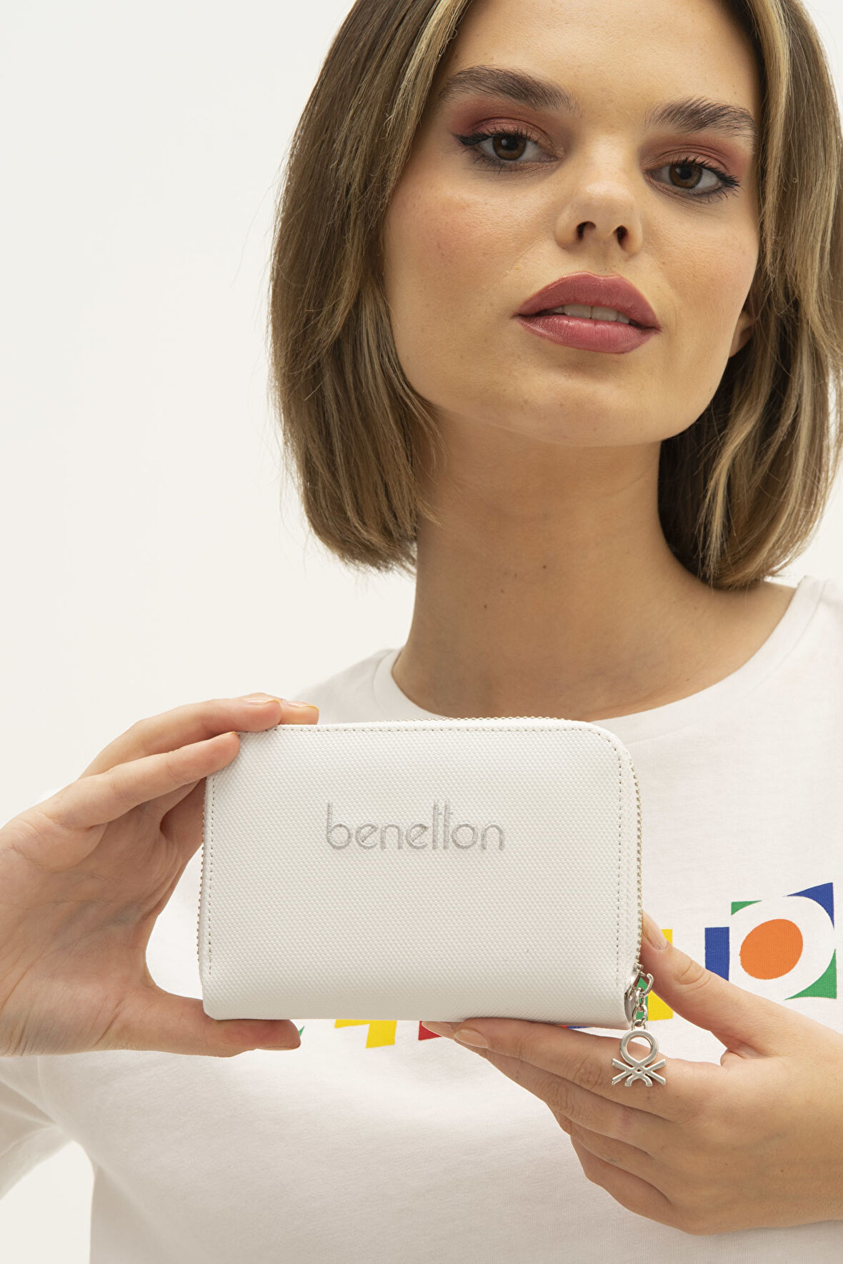Kadın Benetton Cüzdan - Beyaz A.Gri | undefined