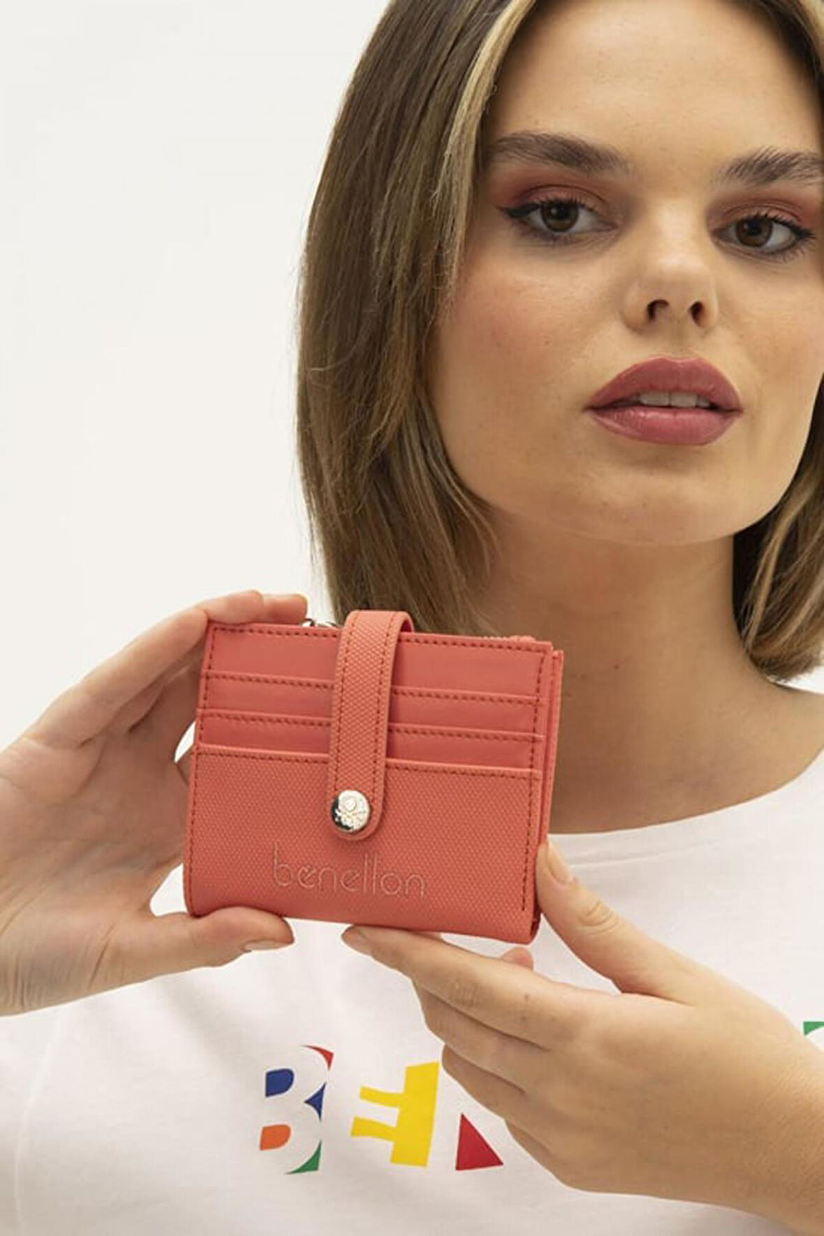 Benetton Kadın Cüzdan BNT1308 Mercan