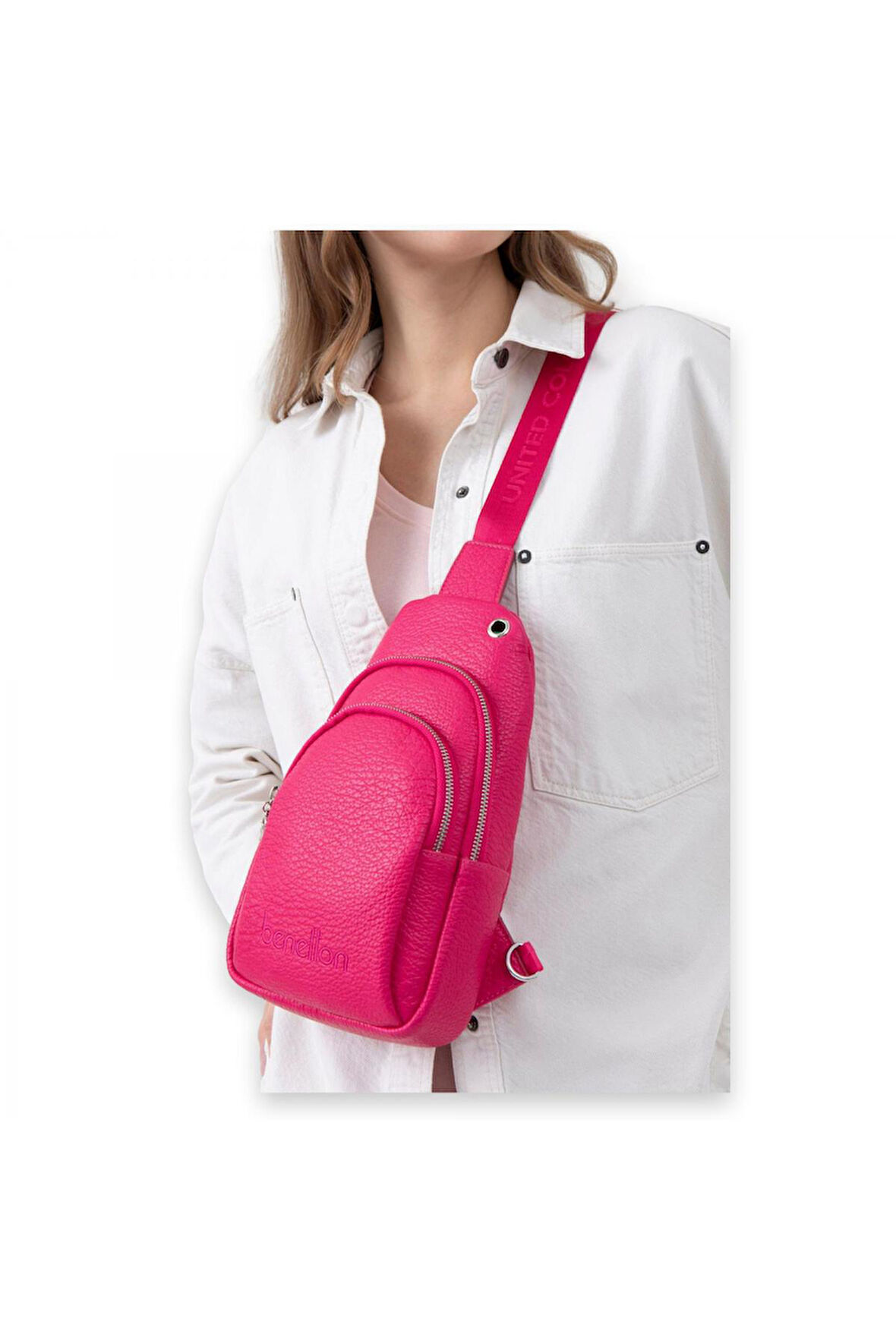 Benetton Bnt_1478 30X20X9 Çapraz Fuşya Kadın Çanta